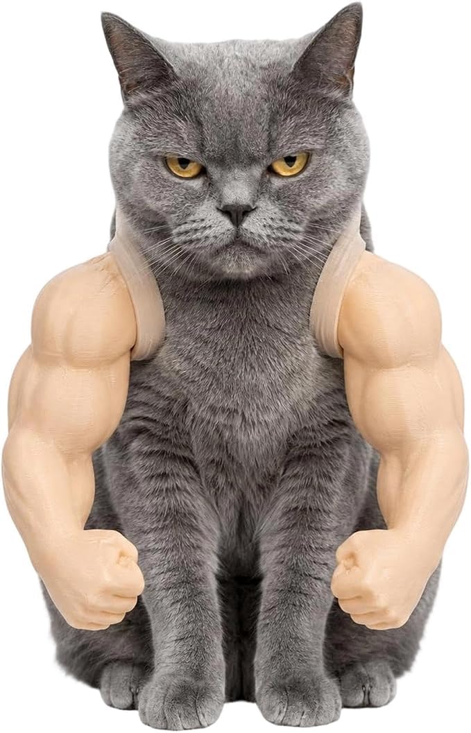 Halloween Pet Costume Cat Hero Muscle Arms,3D Printed Muscle Costume