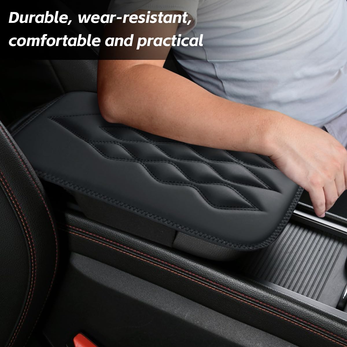 Cojín Para Reposabrazos De Coche - Cuero PU, Impermeable, Antideslizante, Tamaño 30x20 Cm, Universal