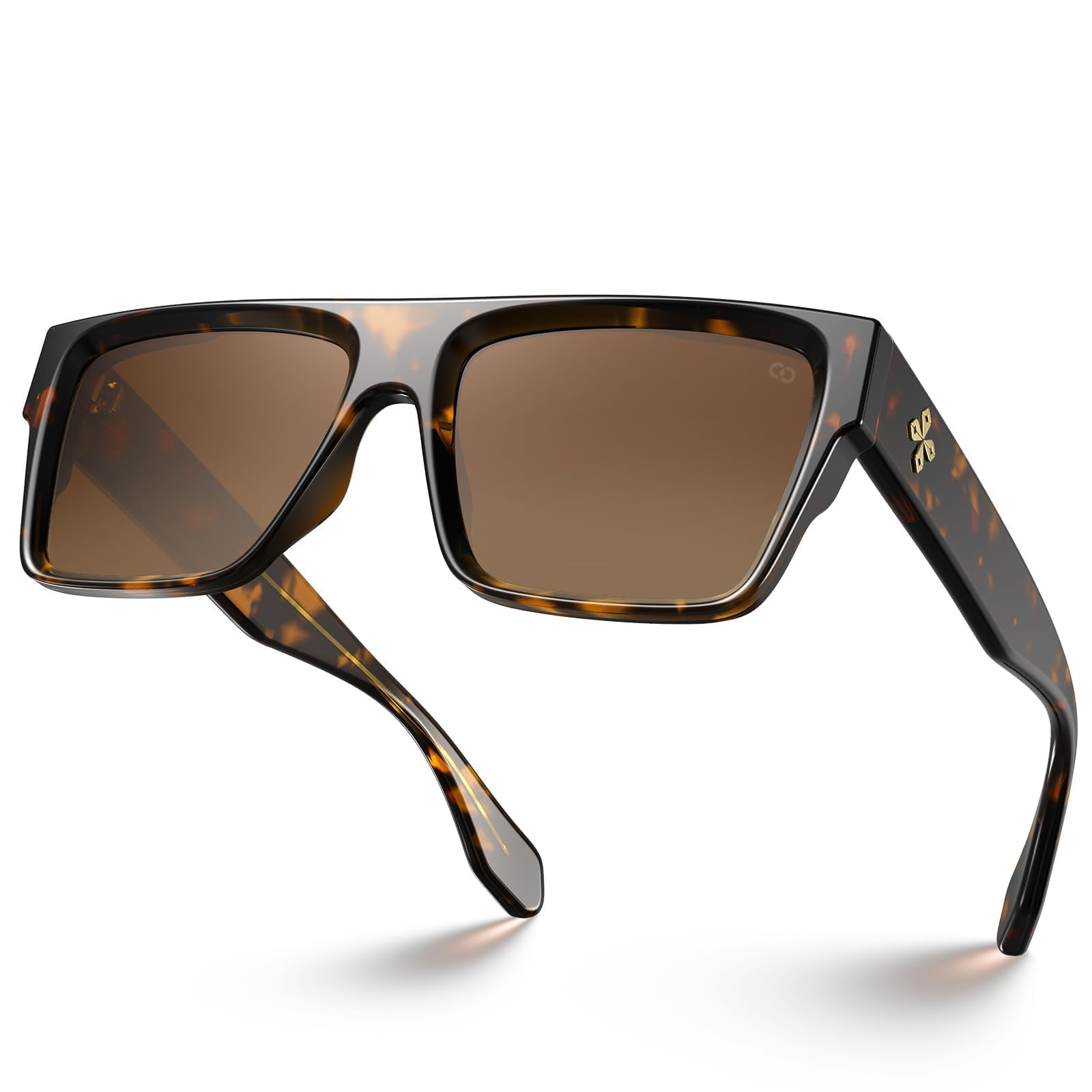 VISOONE Übergroße, quadratische Sonnenbrille mit flacher Oberseite, für Damen und Herren, Retro, trendig, Mode-Accessoires, UV400-Schutz, Schattierungen Alba