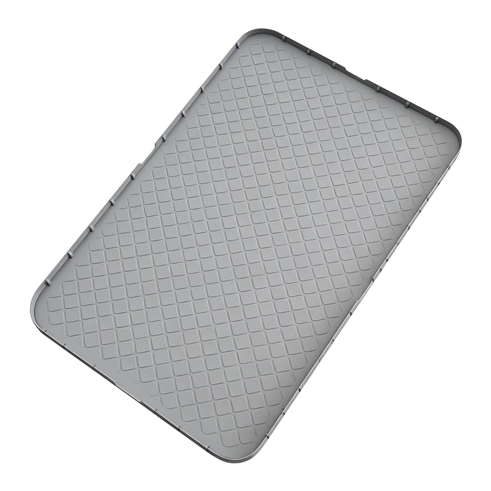 Silikon-Füttermatte, 86,4 x 55,9 cm, extra große Katzenstreu-Matte für Futter- und Wassernäpfe, wasserdicht, grau, leicht zu reinigen, geruchsfrei