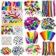 Piucrty Bastelzubehör DIY Set 1170Pcs Basteln Kindergeburtstag Mädchen ab 3-10 Moosgummi Bastelset Kinder Bastelsachen Bastelmaterial Bastelideen Kreatives Bastelutensilien Geschenke Bastelbedarf