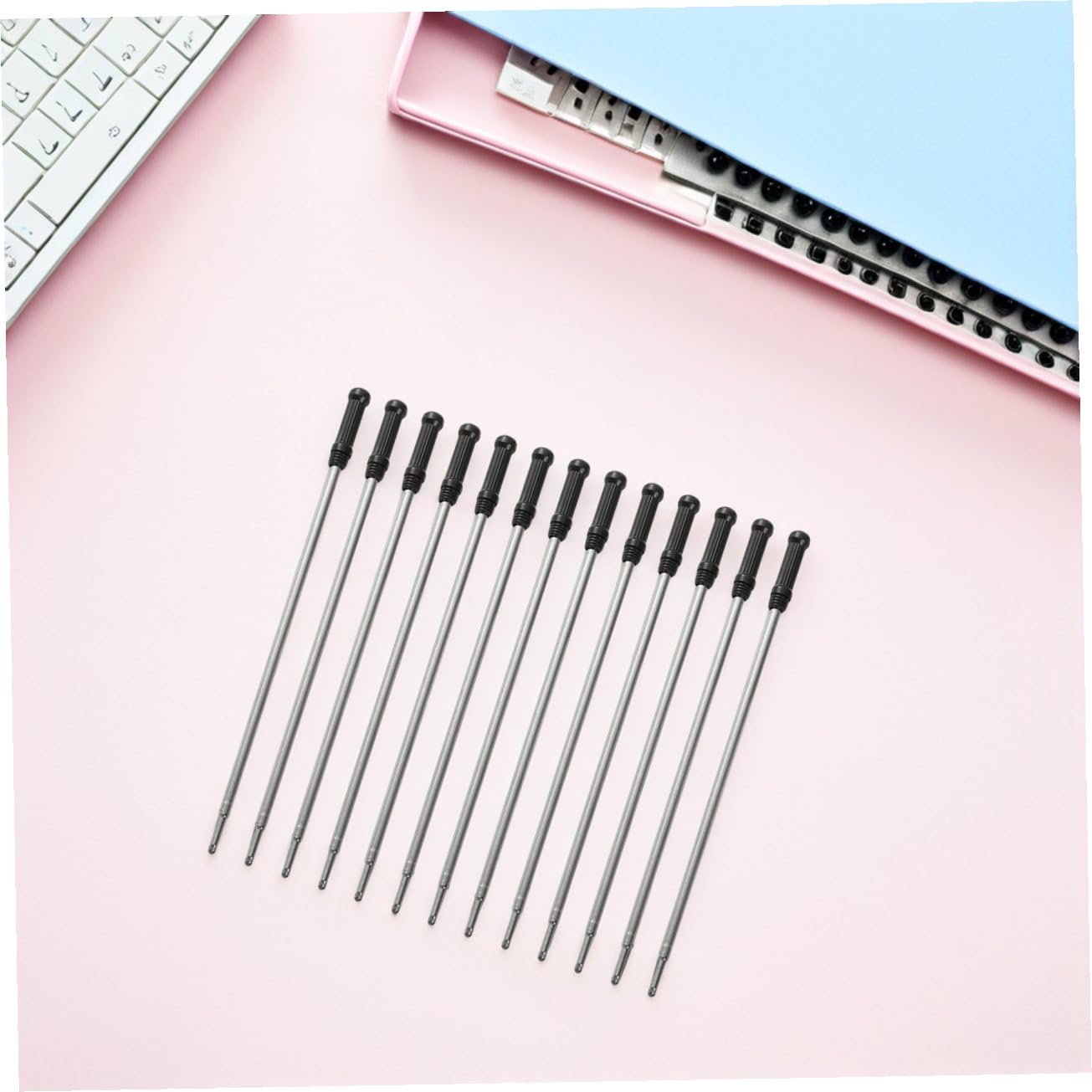 DOITOOL 250 Pièces Recharges Stylo Bille Noires Compatibles Universelles Encre Rapide Séchage pour Usage Bureau École et Maison