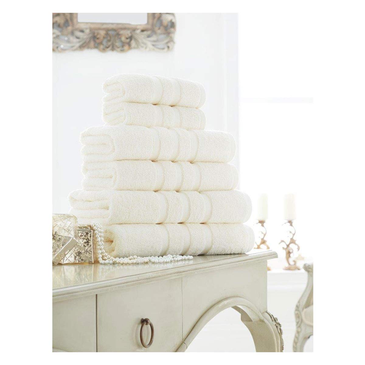 Lions Bath Sheets Towels - Zero Twist Hand Towel Soft Water Absorbent Egyptian Cotton (Cream, Hand Towels (4x)) — image 1