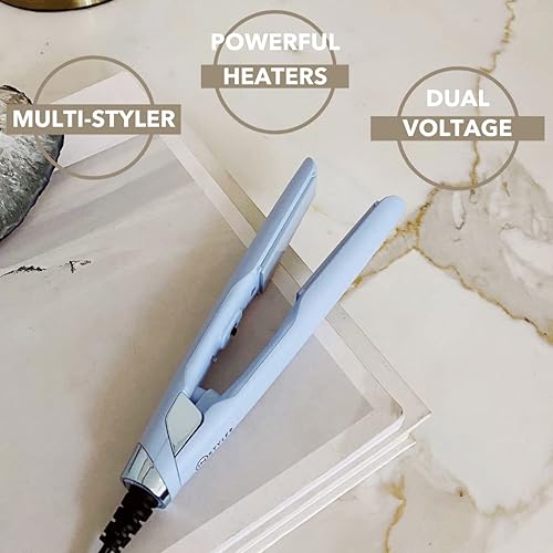Miniatura 2 de InStyler Wanderlust Mini plancha plana de viaje de 0.75 pulgadas, plancha plana ligera de doble voltaje, versátil y apta para viajes, para peinado