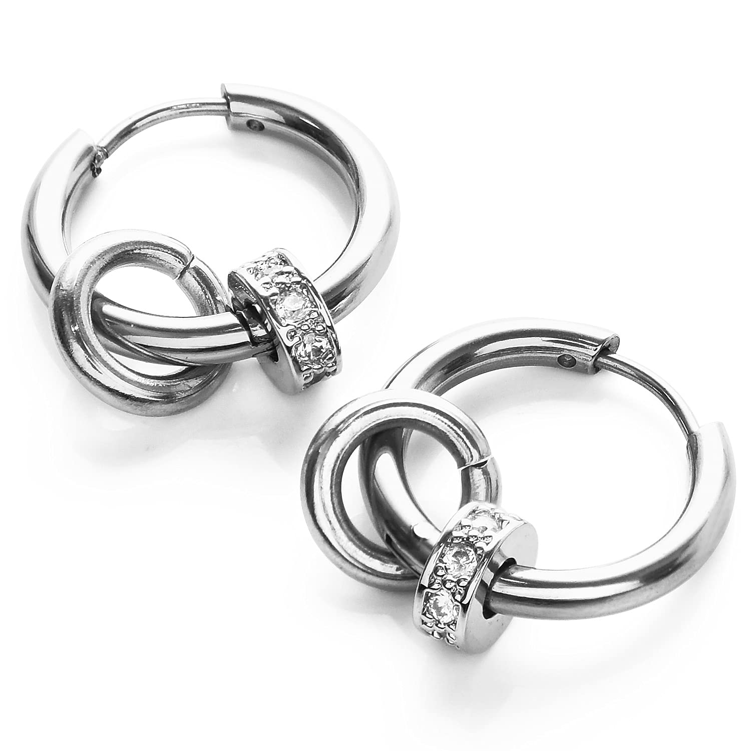 [SEIYA INTERNATIONAL] ピアス メンズ フープピアス 2連 リング リングピアス レディース 両耳 セット