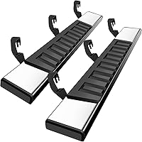 Vista 10 de Estribos laterales regulares de 6 pulgadas compatibles con Chevy Silverado/GMC Sierra 1500 2007-2018; 2007-2019 2500/3500 Barras de estribo