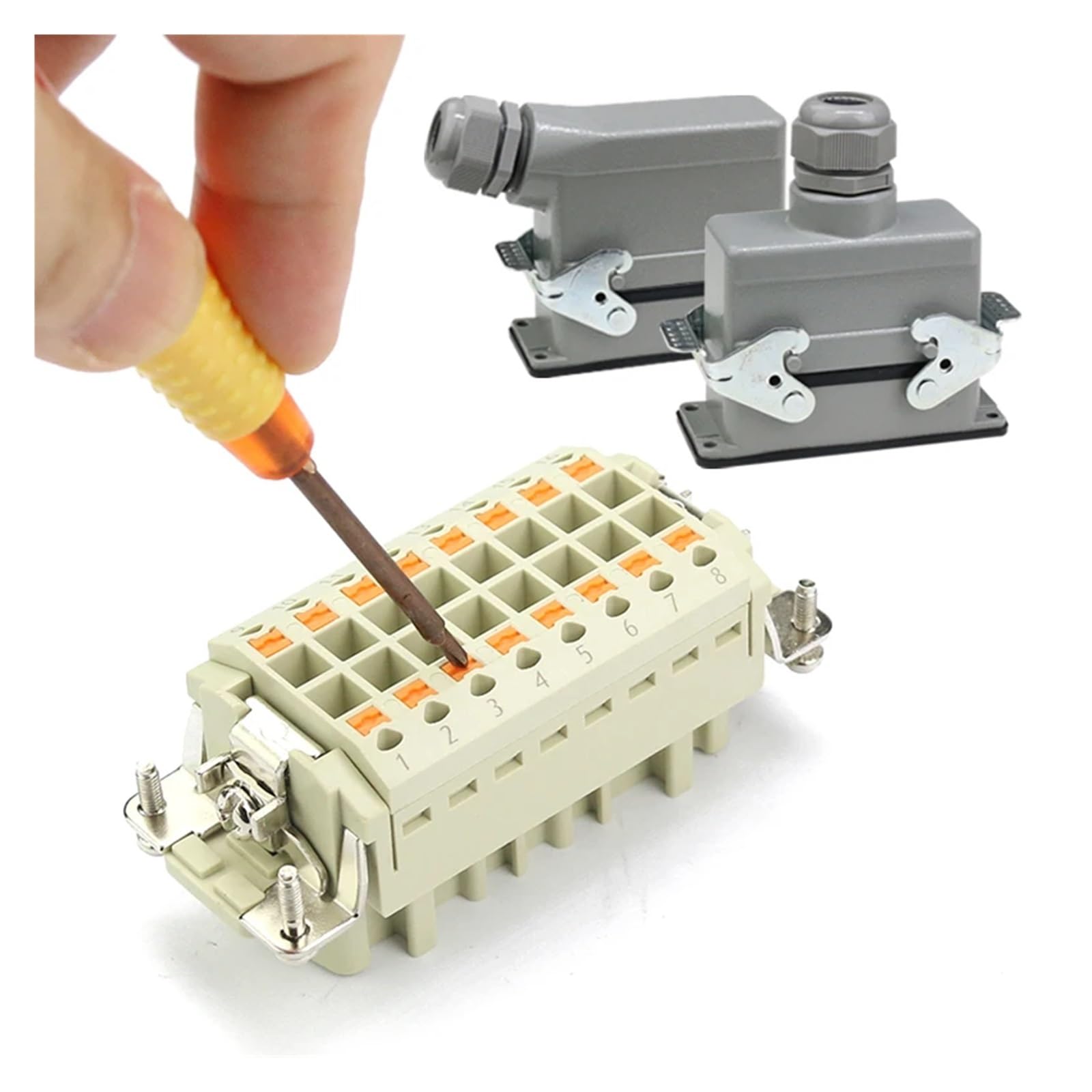 1 szt. Wodoodporne złącze wtykowe o dużej wytrzymałości - automatyka przemysłowa 16 A/500 V, styki miedziane - seria HDC-HEE(32 Core Side Outlet)