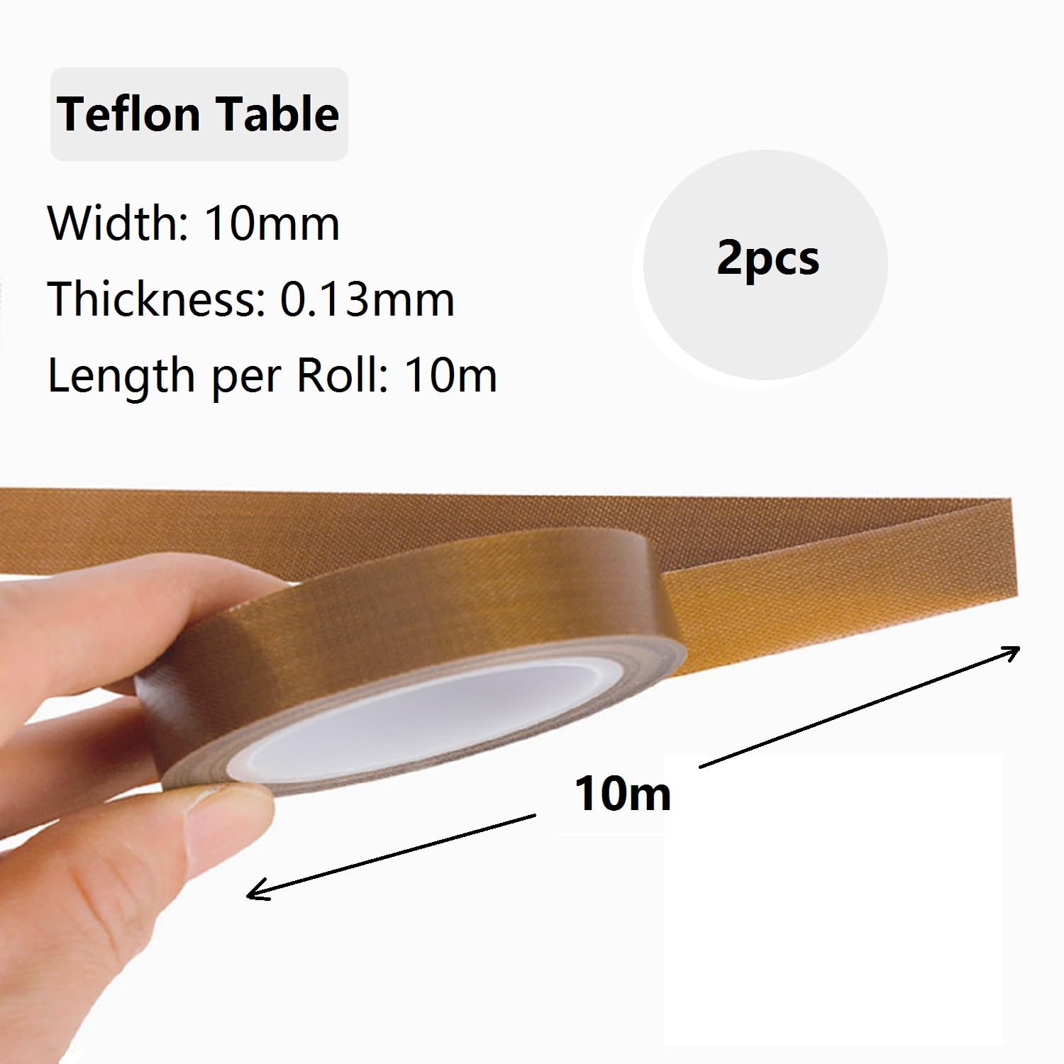 Cinta De Teflón HENGBIRD 50 Mm X 10 M - Resistente Al Calor Hasta 260°C, Antiadherente, Para Termoselladoras