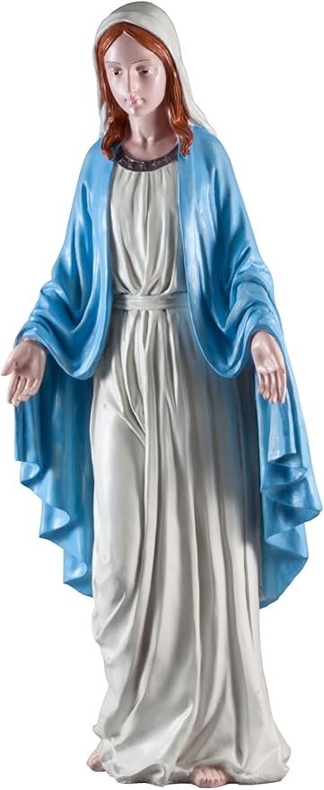 Fox Valley Traders Virgin Mary The Blessed Mother Statue, Sculpture for Your Garden/Lawn/Patio, Weather-Resistant Resin, 19 ½” Tall