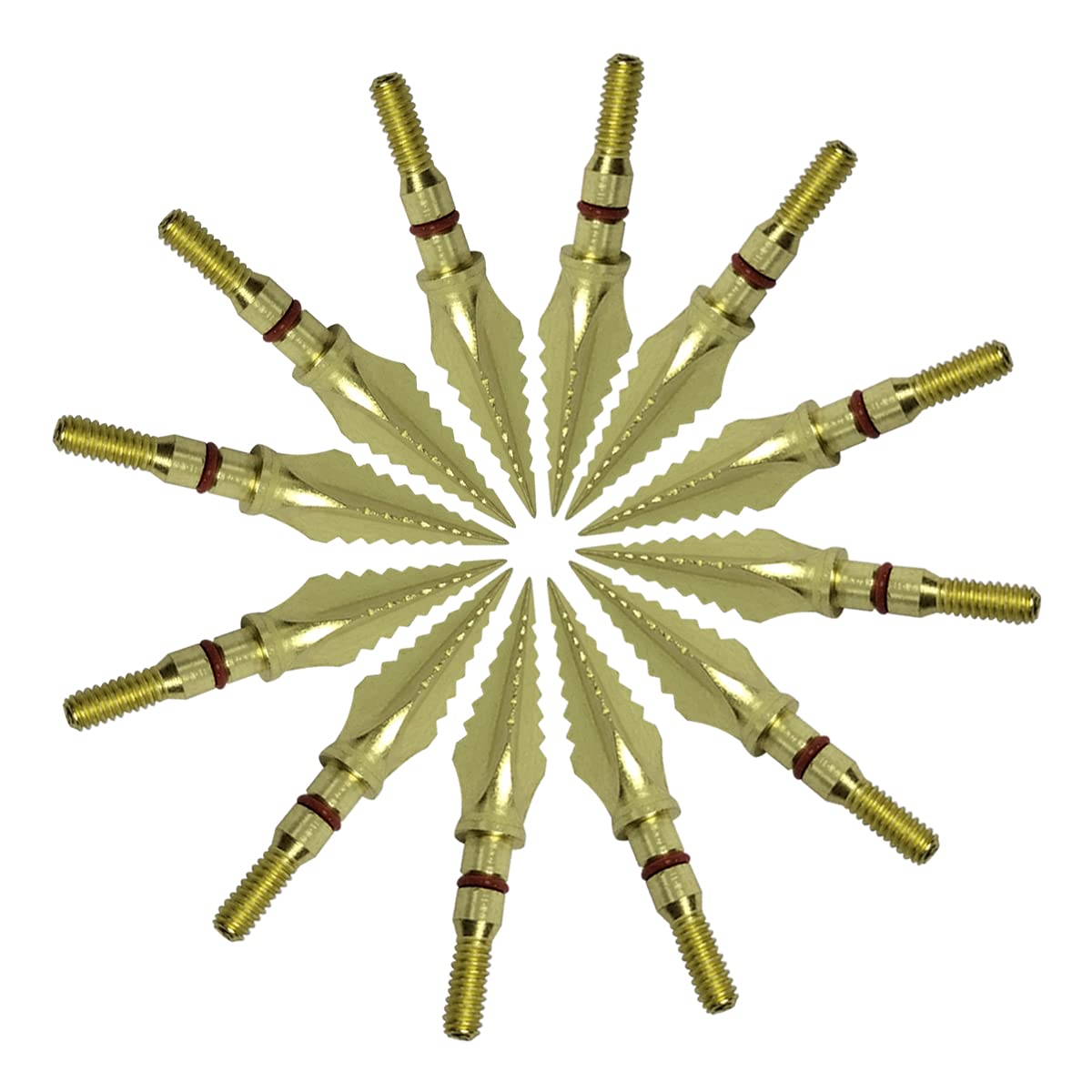 Broadheads Hardening Traditional Hunting Arrow Head Wide Head with Teeth Broad Heads100,125 and 150 Grain Archery Screw-in Broad Heads for Hunting and Shooting Game(Pack of 6/12)