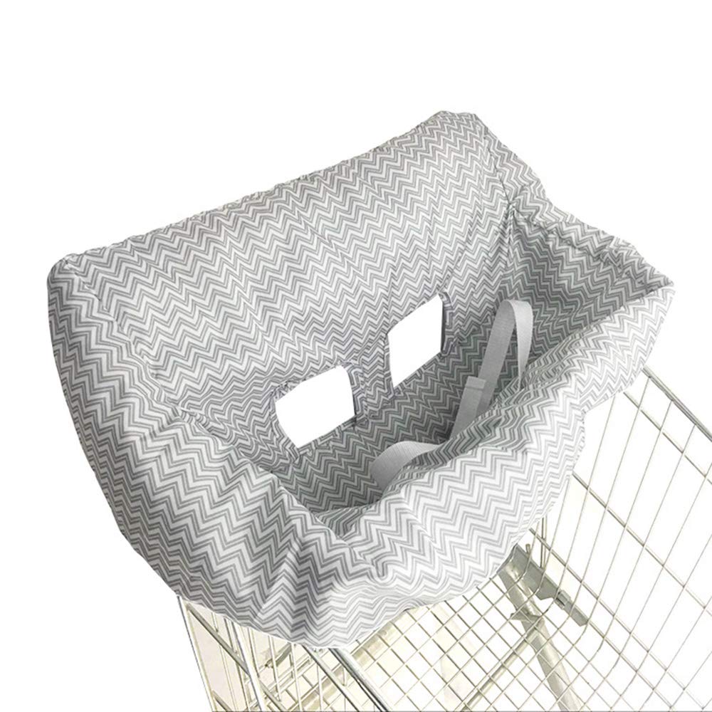 Housse De Chariot De Courses Bébé En Coton Doux – Protection Universelle Pliable Et Lavable Pour Chaise Haute Et Caddie (Gris)