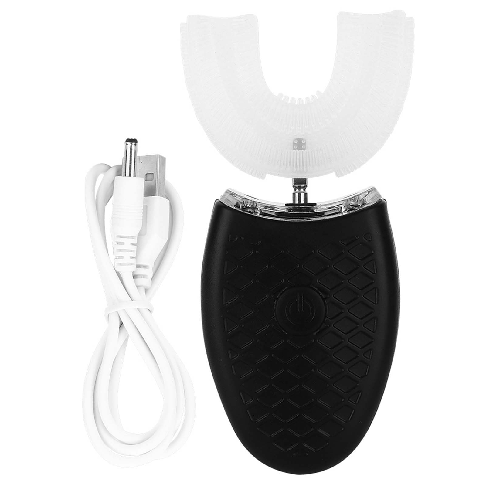 Cepillo de Dientes para Adultos en Forma de U, Cepillo de dientes eléctrico sónico para adultos en forma de U cepillo de dientes de limpieza automática herramienta de cuidado bucal(negro)