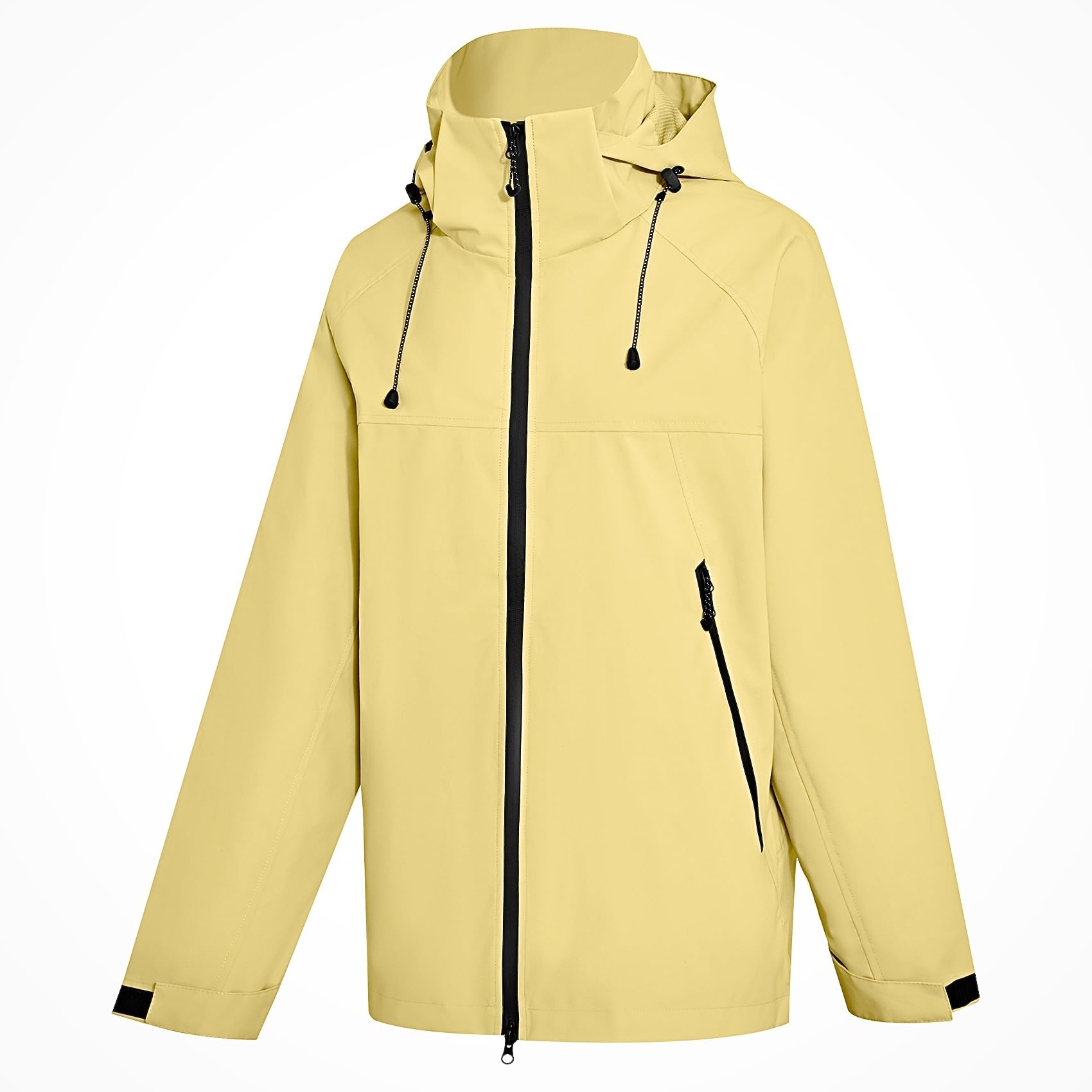 PONCEAU Damen Wasserdicht Regenjacke Leichte Wasserdicht Outdoorjacke Atmungsaktiv & Winddicht, Verstellbare Kapuze & Ärmelbündchen zum Wandern Reisen Treking Fahrrad