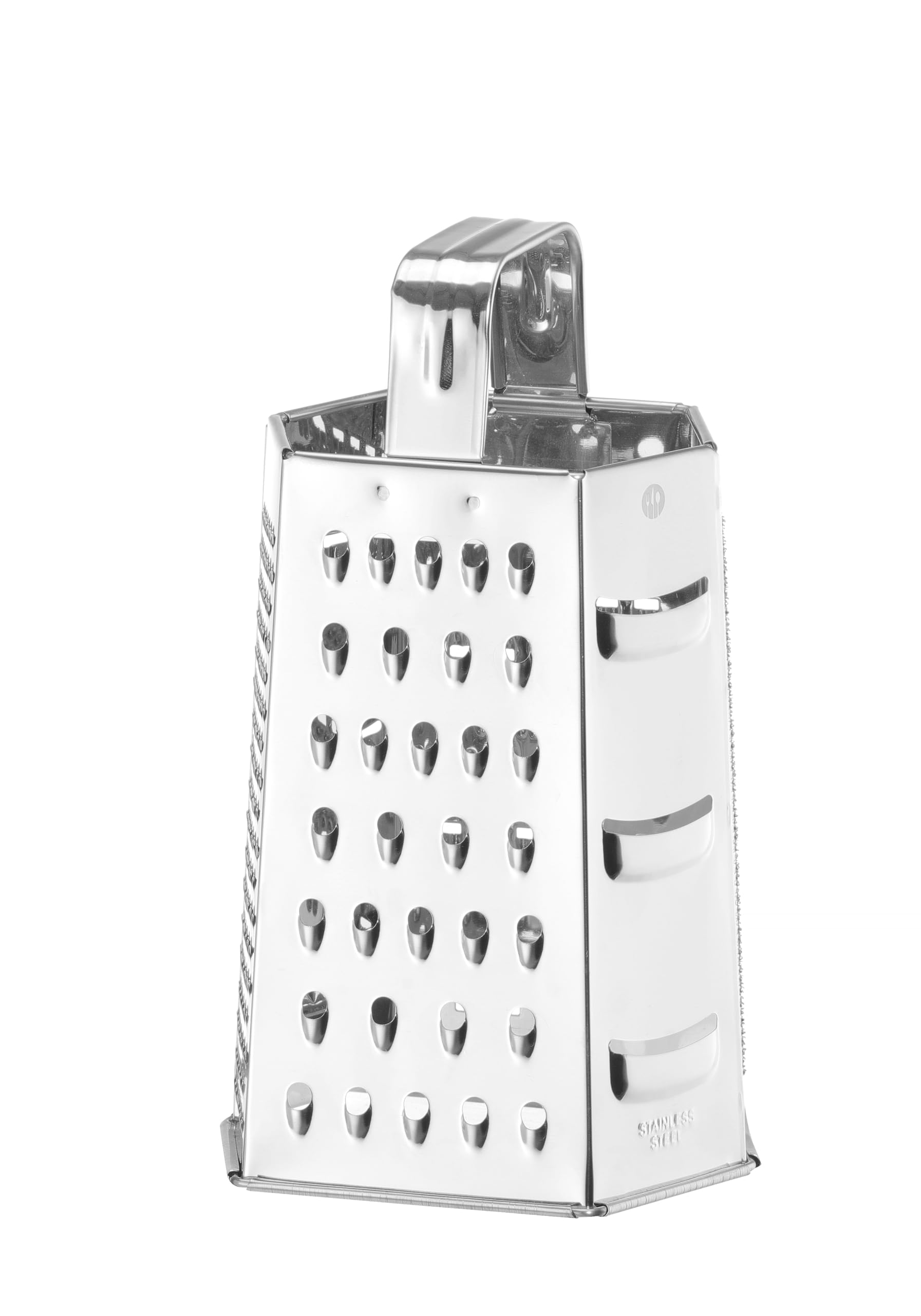 HENDI Tarka, 6-stronna, bardzo drobna, drobna, średnia, gruba i 2 strony tnące, ergonomiczny uchwyt, tarka do warzyw, krajalnica do warzyw, tarka kuchenna, 135x113x(H)215mm, stal nierdzewna