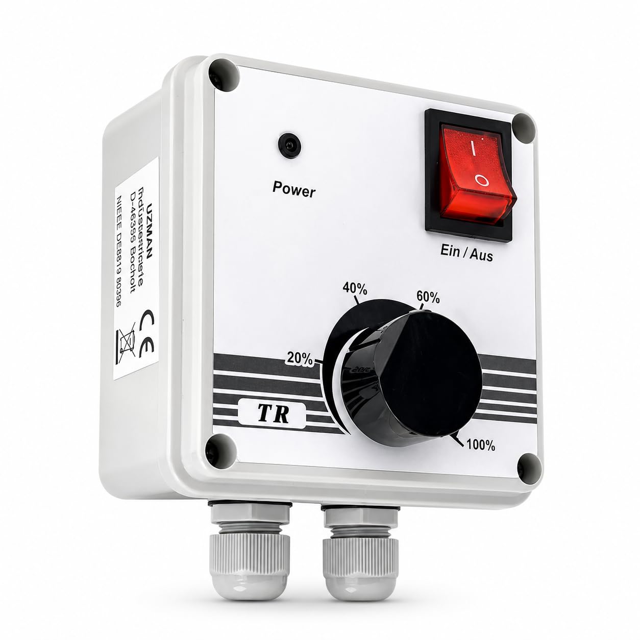 UZMAN OB200M Radialgebläse + Drehzahlregler + Flansch + 10 Meter Alu-Flexrohr | 1800 m³/h Industrie Radiallüfter | Saugventilator 230V für Werkstatt, Absaugung und Lüftungssysteme