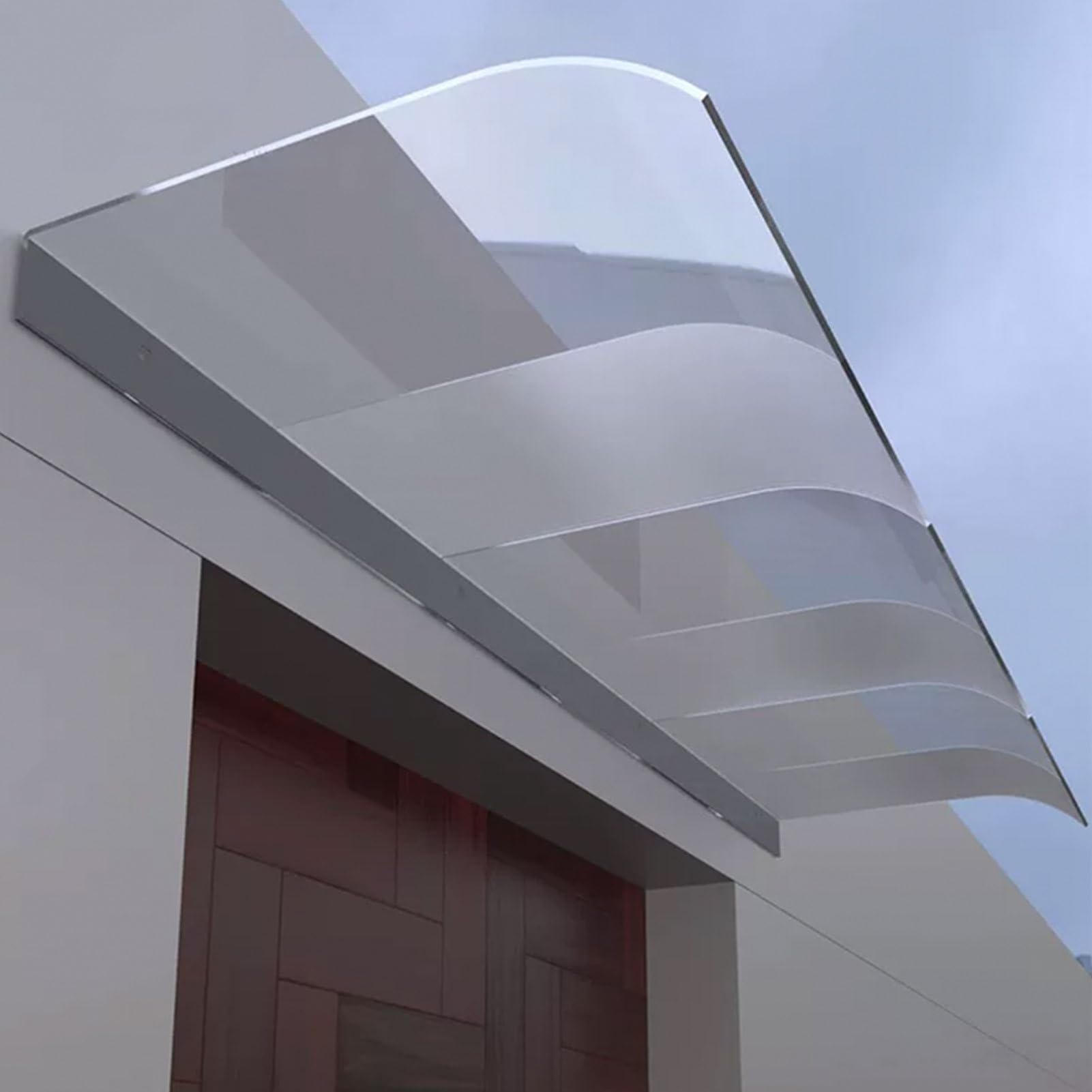 Marquesina Puerta Exterior, Marquesinas Exterior, Entrada Toldo, Policarbonato Placas Transparente, Puertas Ventanas Toldo, Fácil De Instalar(Semi-Frosted,50x100cm)