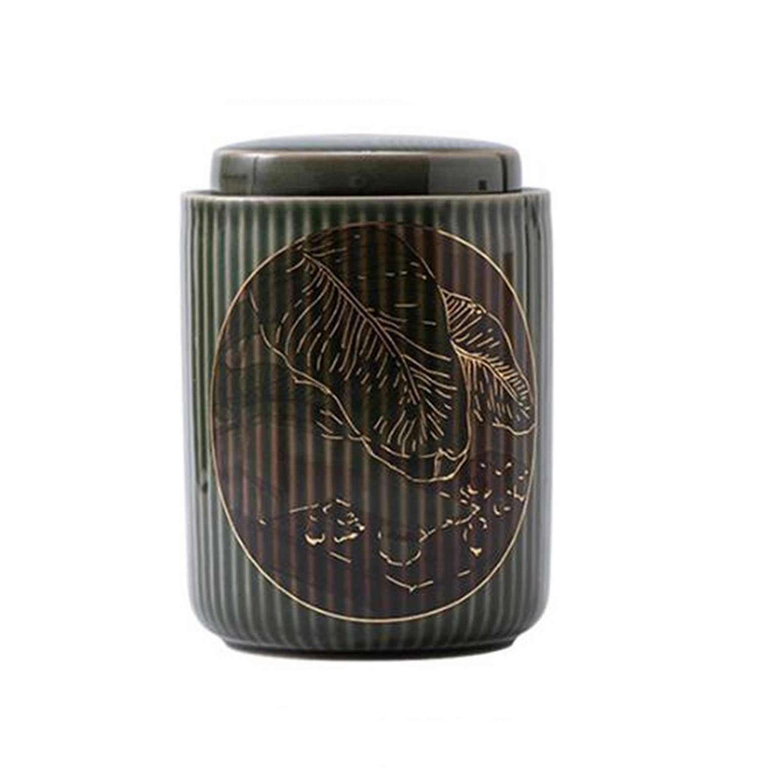 FZYOZZDPASL Ceramic Tea Canister Vintage Ceramic Single Tea Jar Storage for Coffee, Spices(10.7x14.5cm)