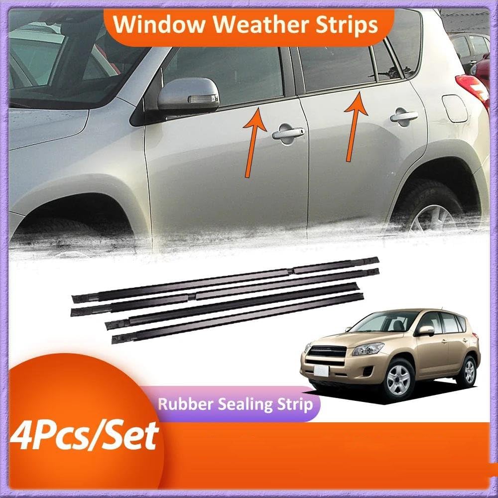 Striscia Tenuta Portiera 4 Pezzi Strisce Tenuta Finestre Per Toyota RAV4 XA30 2006-2012 Strisce Tenuta Finestre Strisce Decorative Accessorio Guarnizioni(2009-2012)