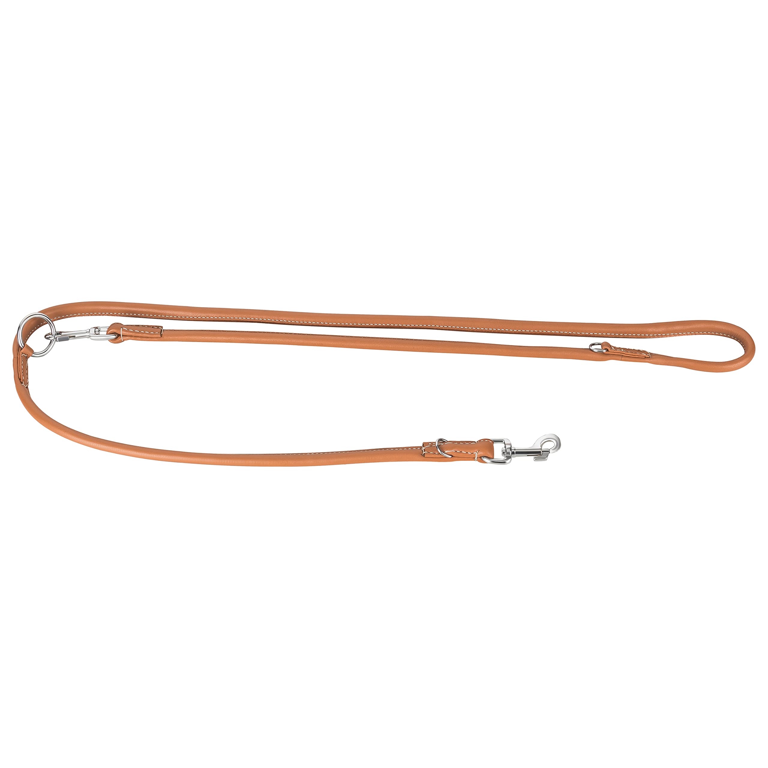 Hundeleine aus Leder für kleine und große Hunde I Führleine Hund I 2m Leine verstellbar, rund I Beige