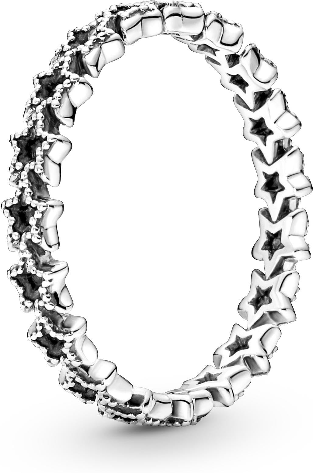 Pandora Moments Anillo de plata de ley con diseño de estrellas
