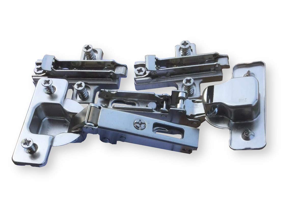 B&Q SALICE Hinge Pack Q Clip-on Hinges for Standard Cabinet Doors Kitchen with Mounting Plate (1x Pair - Includes 2 Hinges)