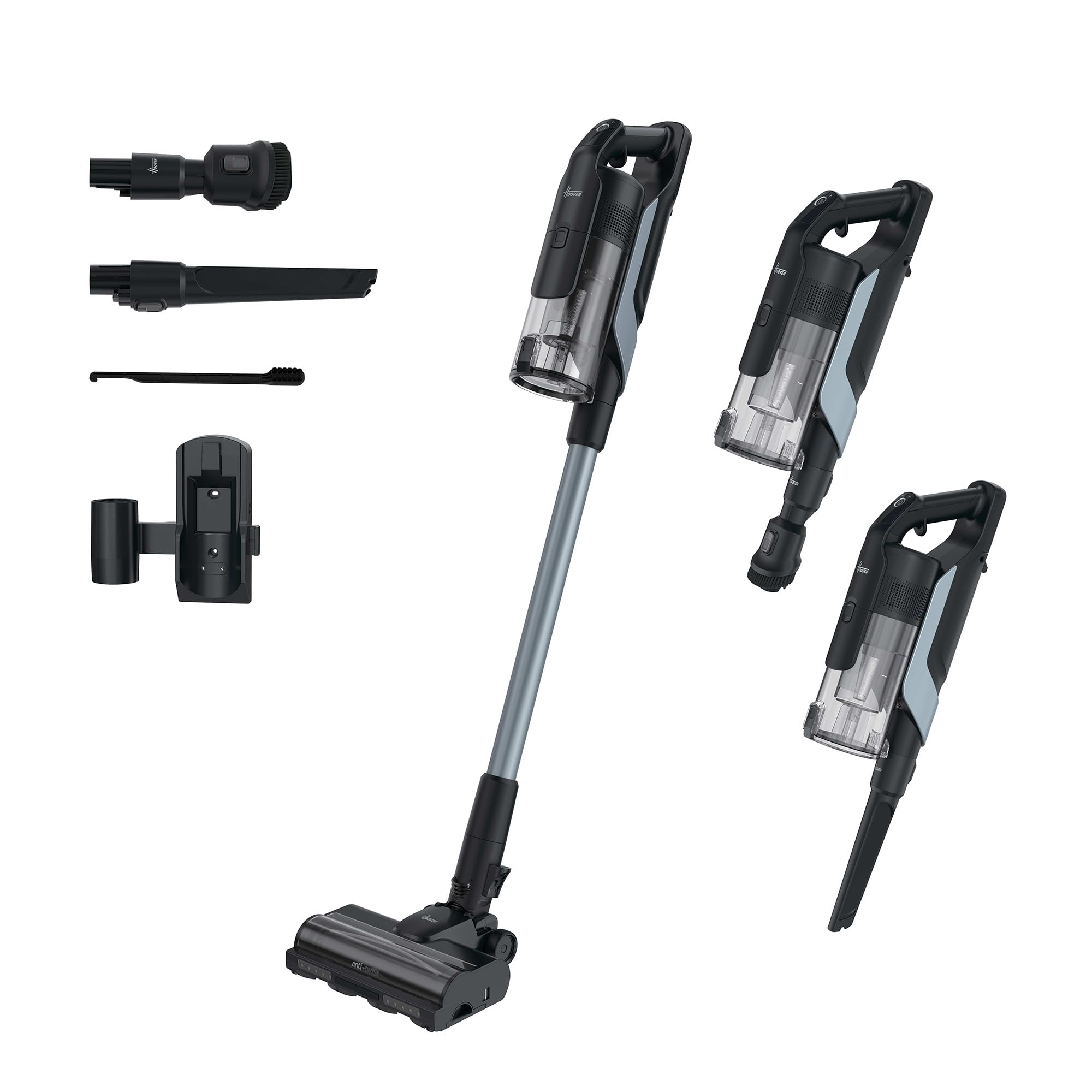 Hoover HF6 Cordless Stick Vacuum Cleaner, Floor Sensor, Dual Way Clean, Up to 100 Min Runtime, Anti Hair Wrap, Double Edge Cleaning, Versatile, QuickPark, Portable, 660w [HF610H]