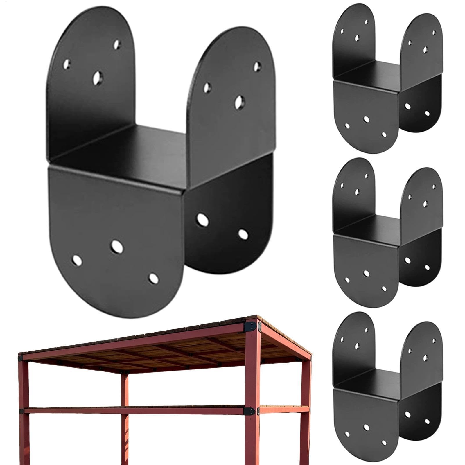 per Fissaggio sulla Sommità del 4 Pezzi Supporto Metallico Robusto per | Staffe di collegamento per travi da pergola Per Pali In Legno 10x10 Cm Per Esterni Patio Pergola Casetta