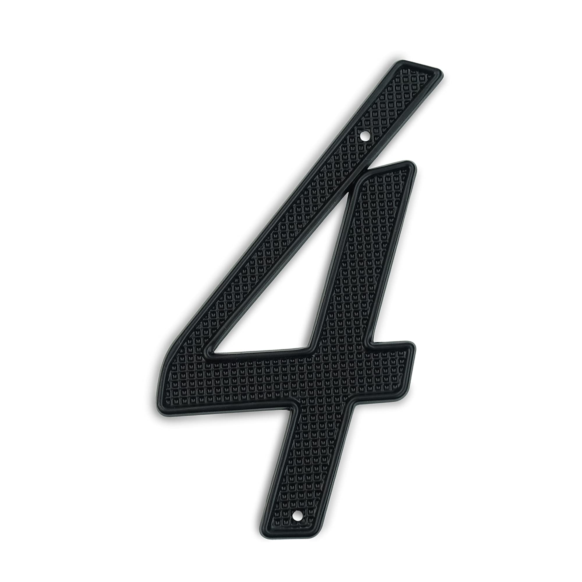 HASWARE House Number Sign 4 inch Modern Door Numbers Signage Plaque Street Home Address Numerals Zinc Alloy (4, Grid black)
