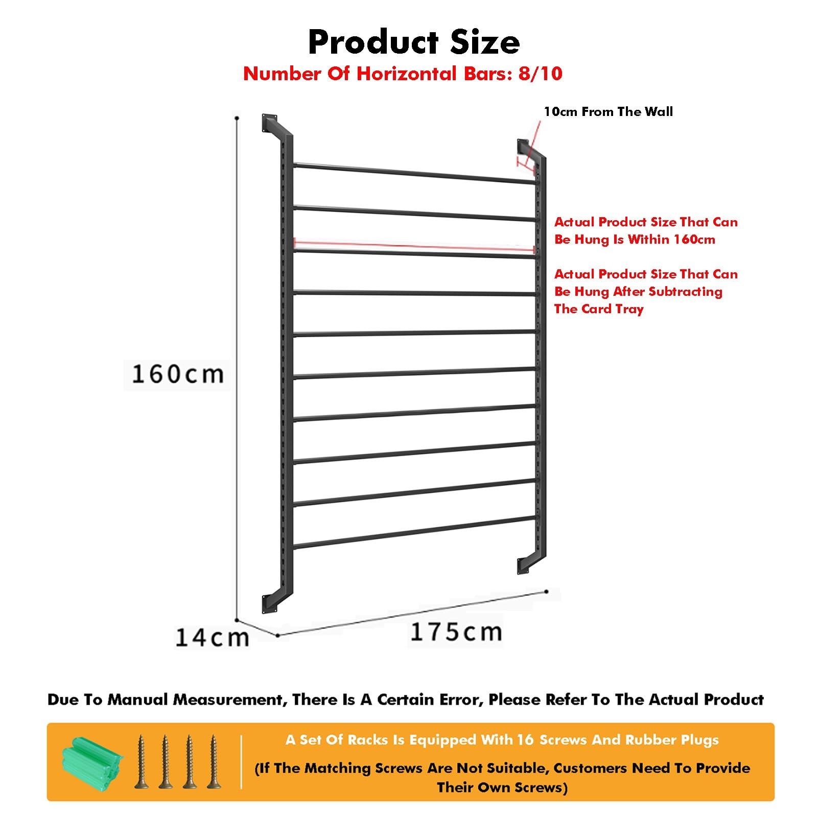 Estante de almacenamiento de tela con barra ajustable para colgar para montaje en pared y organización