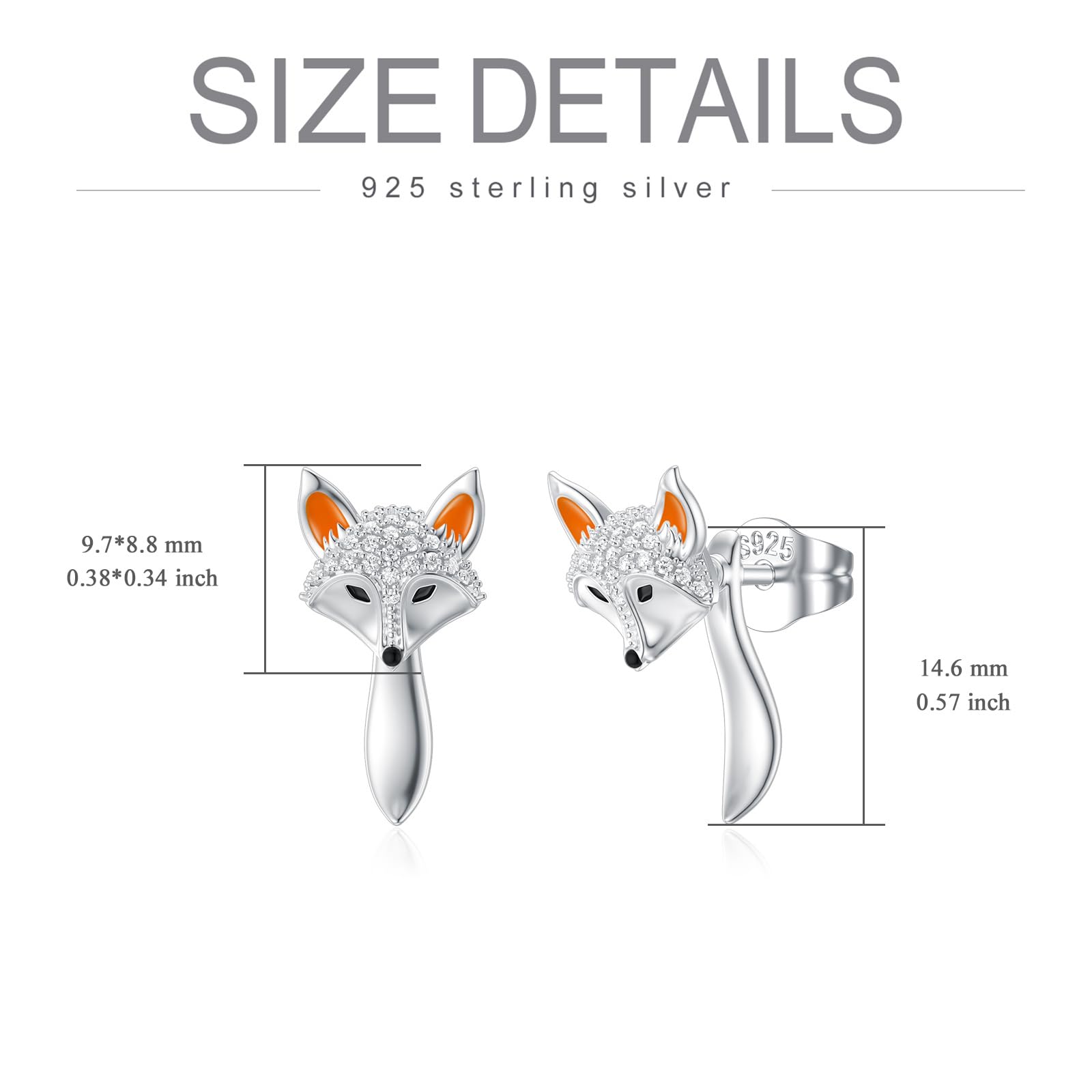 Fuchs Ohrringe 925 Sterling Silber Fuchs Ohrringe Hängende Fuchs Schmuck Geschenke für Damen Mädchen
