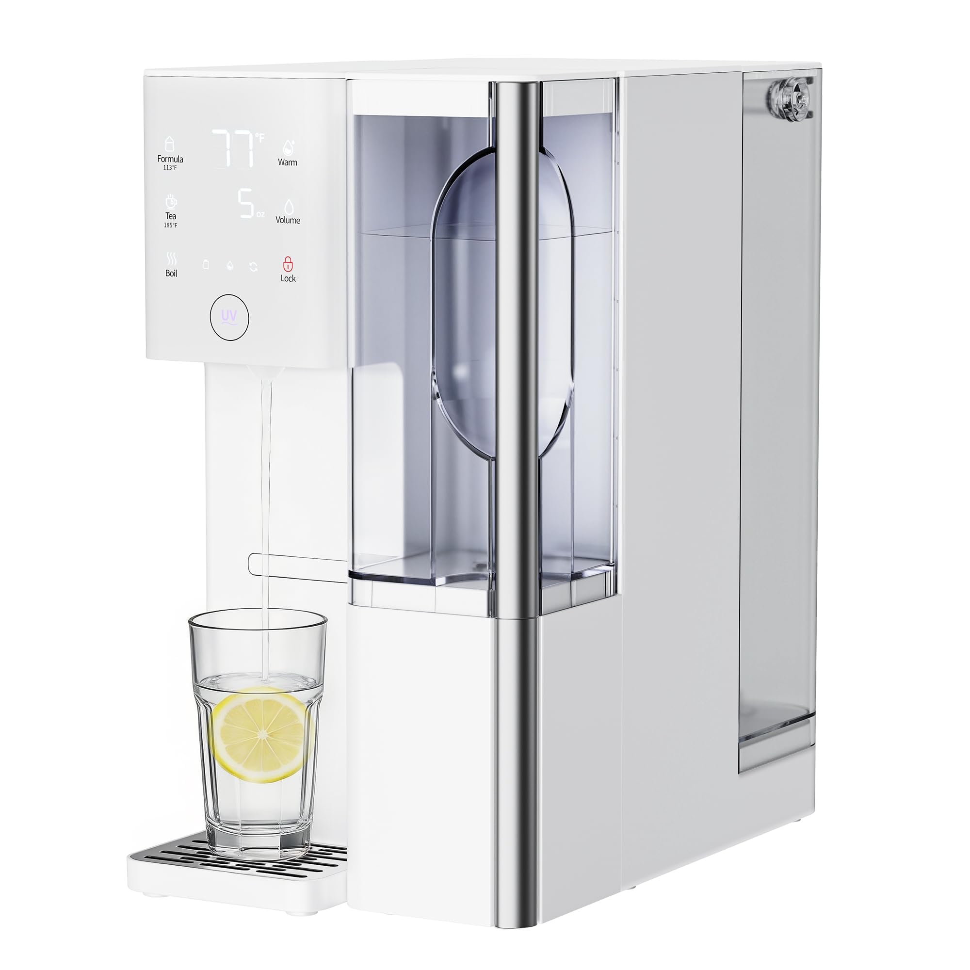 Tanoxo Sistema de encimera de filtro de agua de ósmosis inversa, filtración RO de 5 etapas, agua caliente instantánea con 4 ajustes de temperatura, sin BPA, blanco, para cocina casera