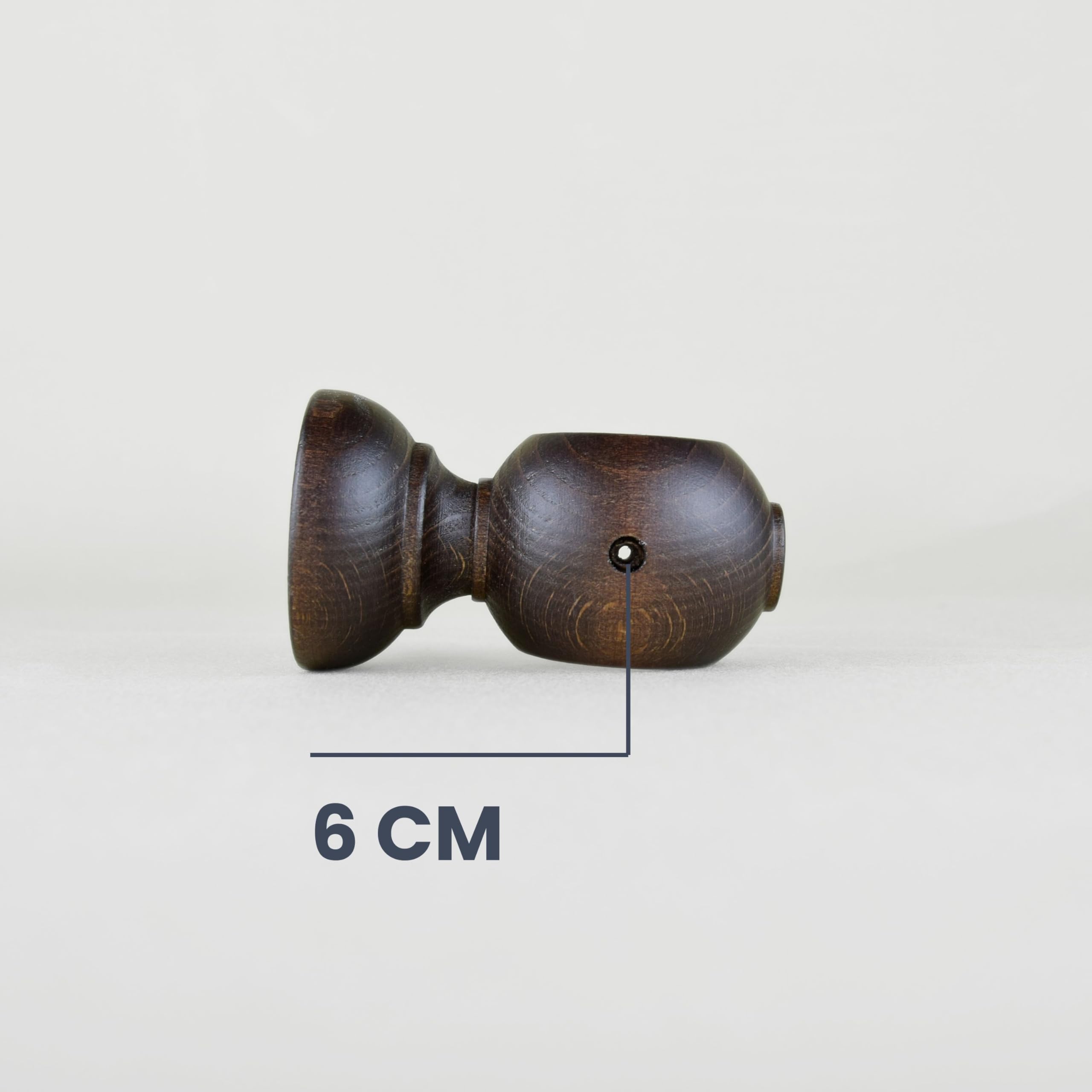 2 Supports Pour Tringles à Rideaux Bois 35mm - Couleur Noyer 18cm - Fabriqué En Italie, Fixation Murale Incluse