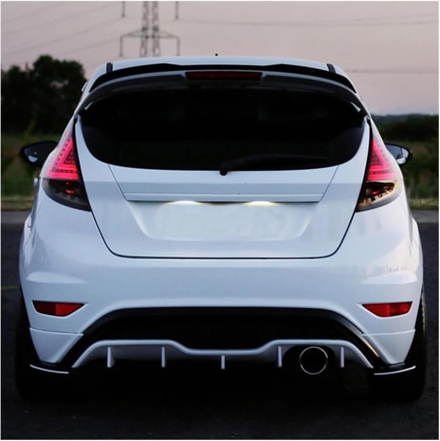 Rear Roof Spoiler Wing Compatible with Fiesta ST-Line MK6 MK6.5 2008-2017 Window Upper Trunk Splitter Lip Flap Wing Kit Car Styling(Glossy Black)