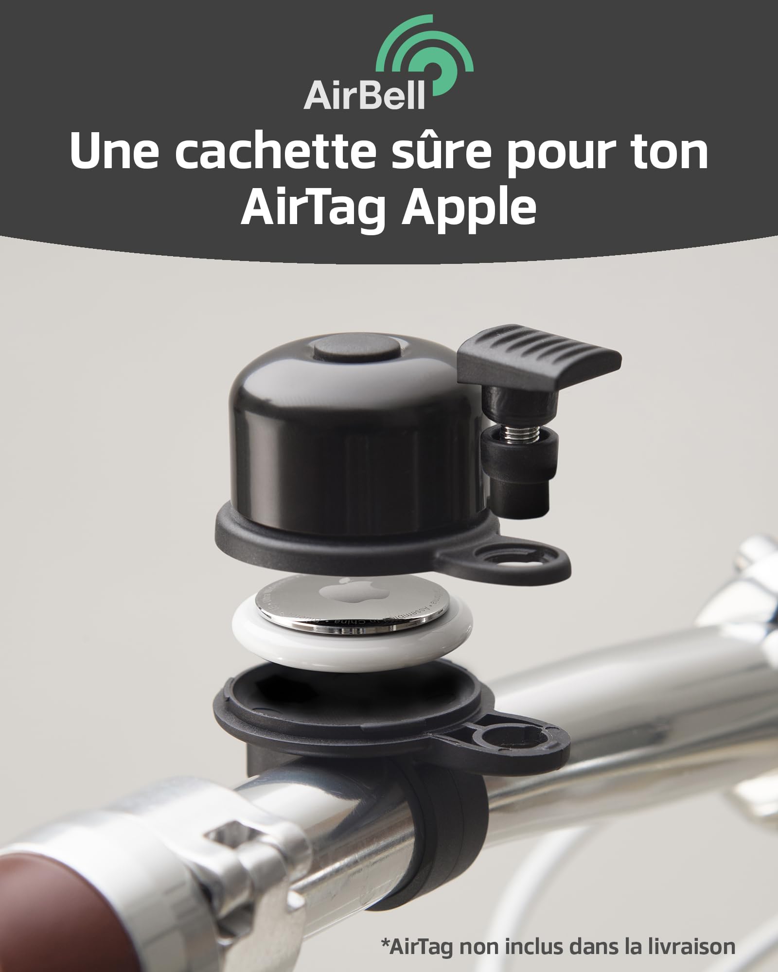 AirBell Apple AirTag Alarme antivol pour vélo