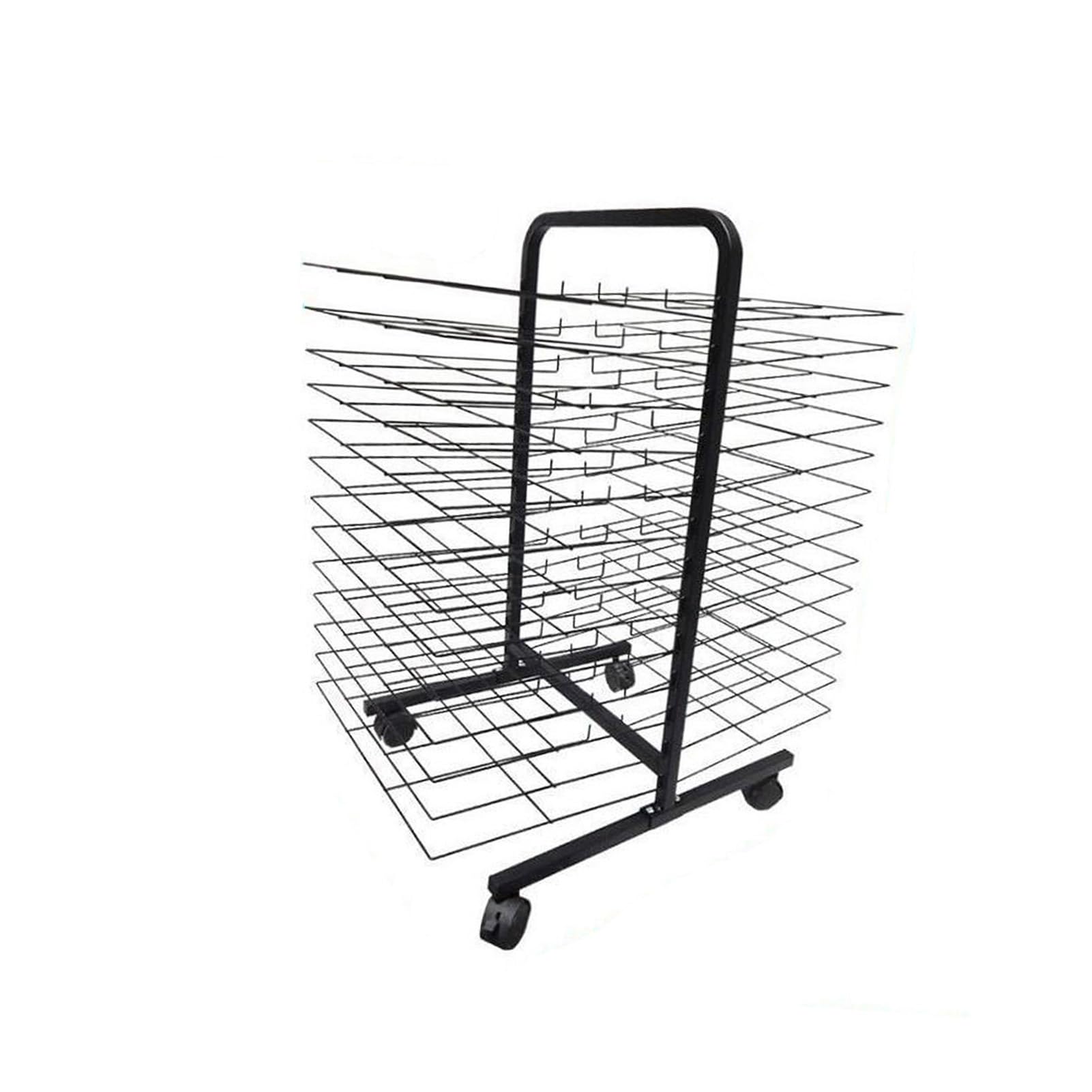 Aioneer Art Storage Drying Cart, Double-Sided With 26 Removable Shelves,For Classroom Studios Posters Artwork