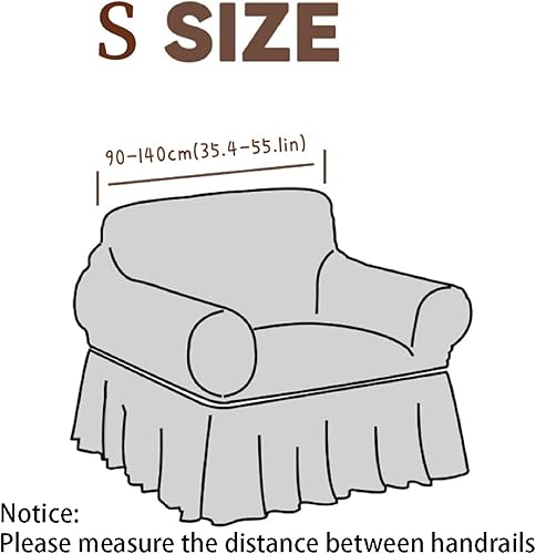 Miniatura 8 de PUIOKA Funda de sofá elástica de sirsaca adecuada para sofá individual, de 2 asientos y 3 cojines con falda