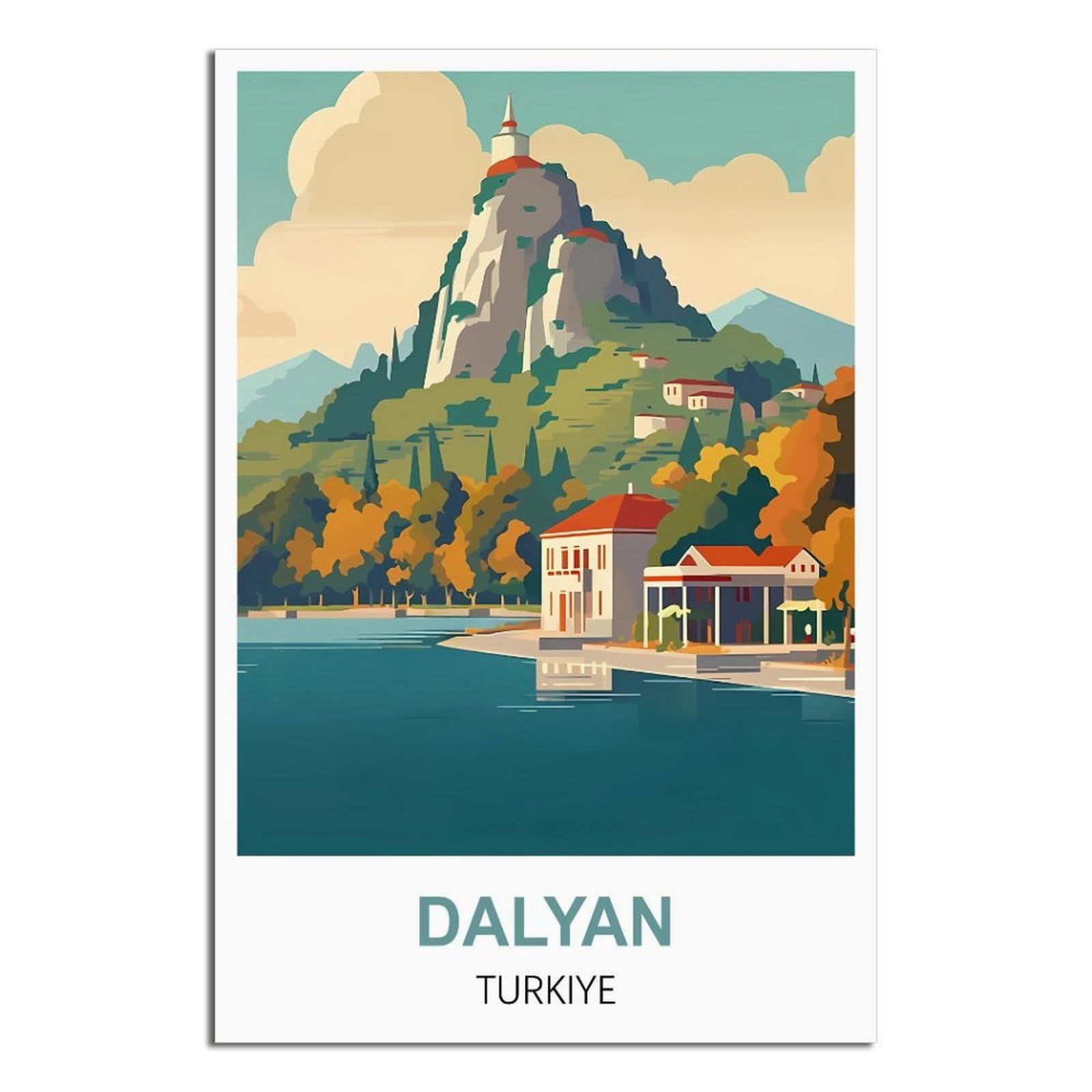 iPuzou Dalyan Turkiye Vintage Travel Posters 08x12inch(20x30cm) Canvas Wall Decor, Wall Art Posters Prints Paintings Pictures for Living Room