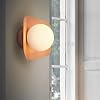 Wall Lamps Sconces Wall Light Modern White Milk Glass Wall Sconce Frosted Glass Green Wall Light Pink Bedside Wall Lamp Yellow Hallway Ceiling Fixture for Bedroom Living Room Porch Decoration, Green-Y