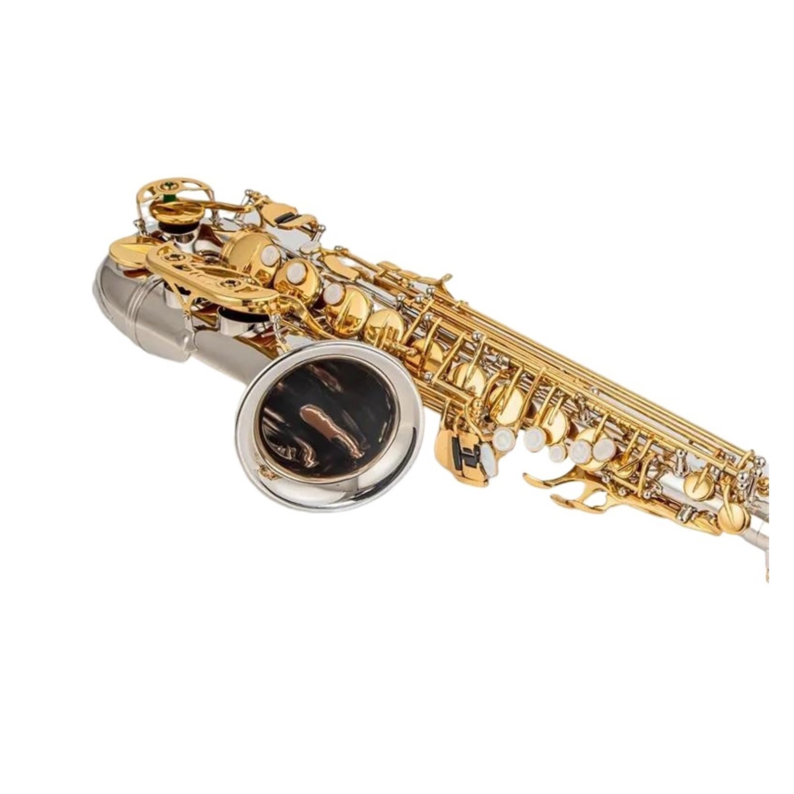 Saxophone Alto Nickelé Plaqué Or Instrument Professionnel Avec Bec Saxophone