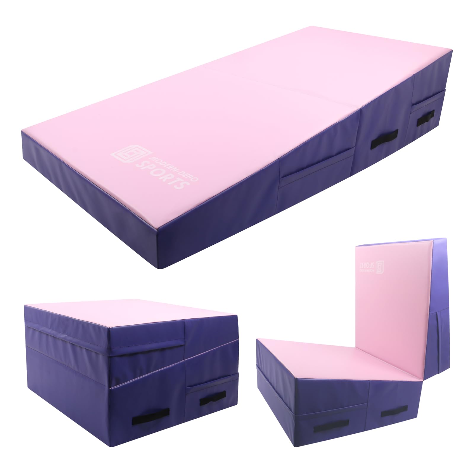 Gymnastics Wedge Mats Folding for Home Use | Incline Mat Cheese Wedge With Waterproof PVC Cover, EPE Foam for Exercise, Tumbling, Yoga, Pilates