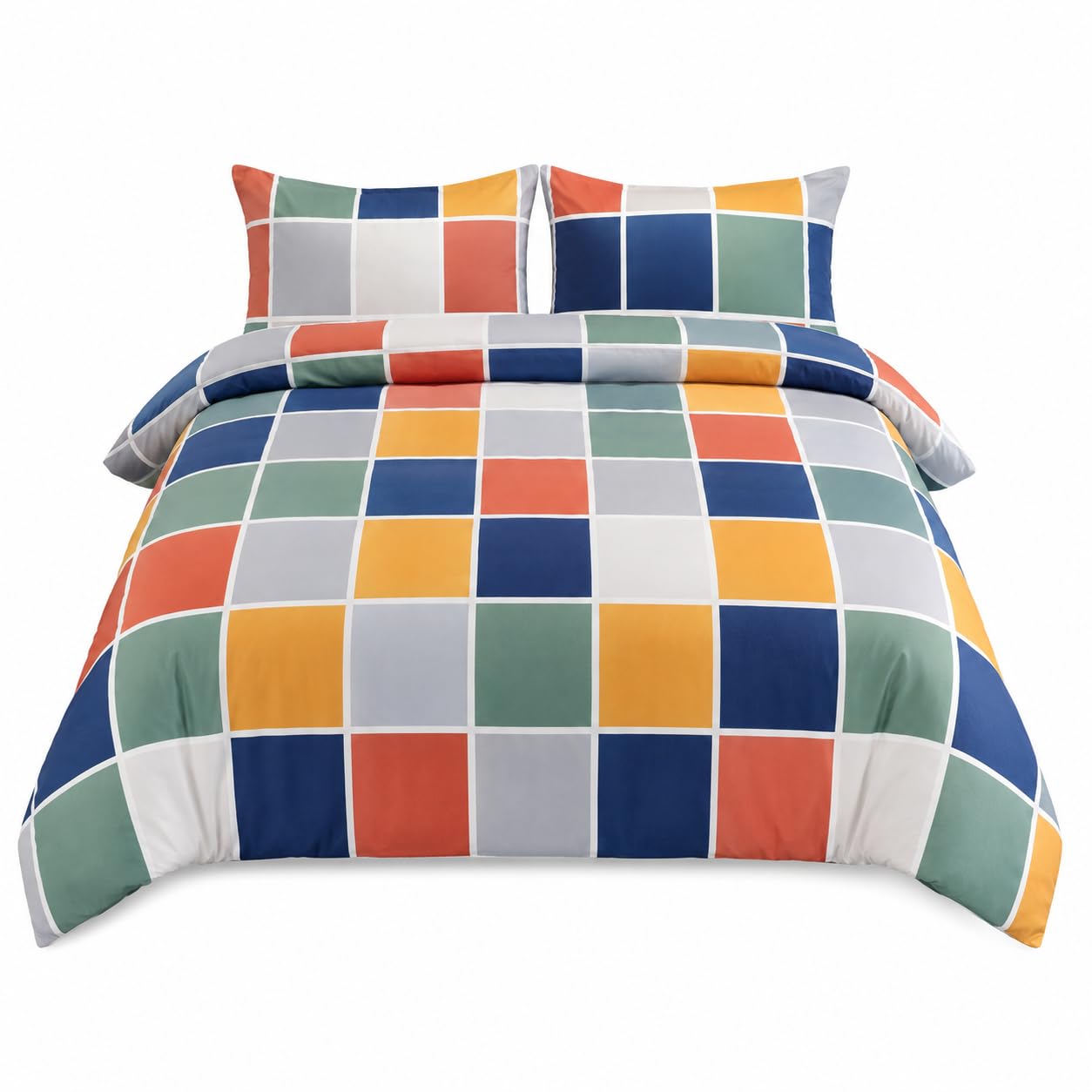 Rajai Cover Double Bed Cotton Blend | Duvet Cover 90x100 Inches with Zipper Closure | Quilt Cover Comforter Cover King Size Washable Blanket Cover for All Seasons, Urban Checks-image-5