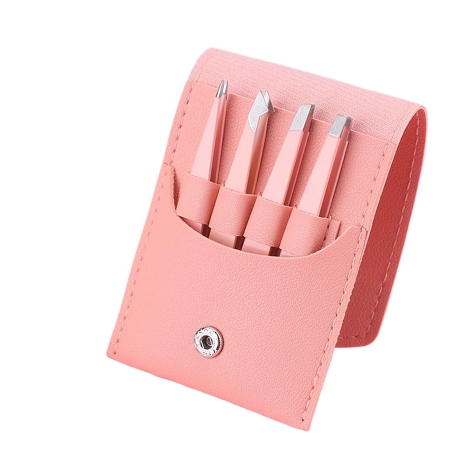 Zgxnyi Women's Pink Eyebrow Tweezers 4Pcs Eyebrow Clips Multicolored Tweezers Set For Great Precision For Ingrown Hair Splinter Facial Removal Beauty Tool(Pink)