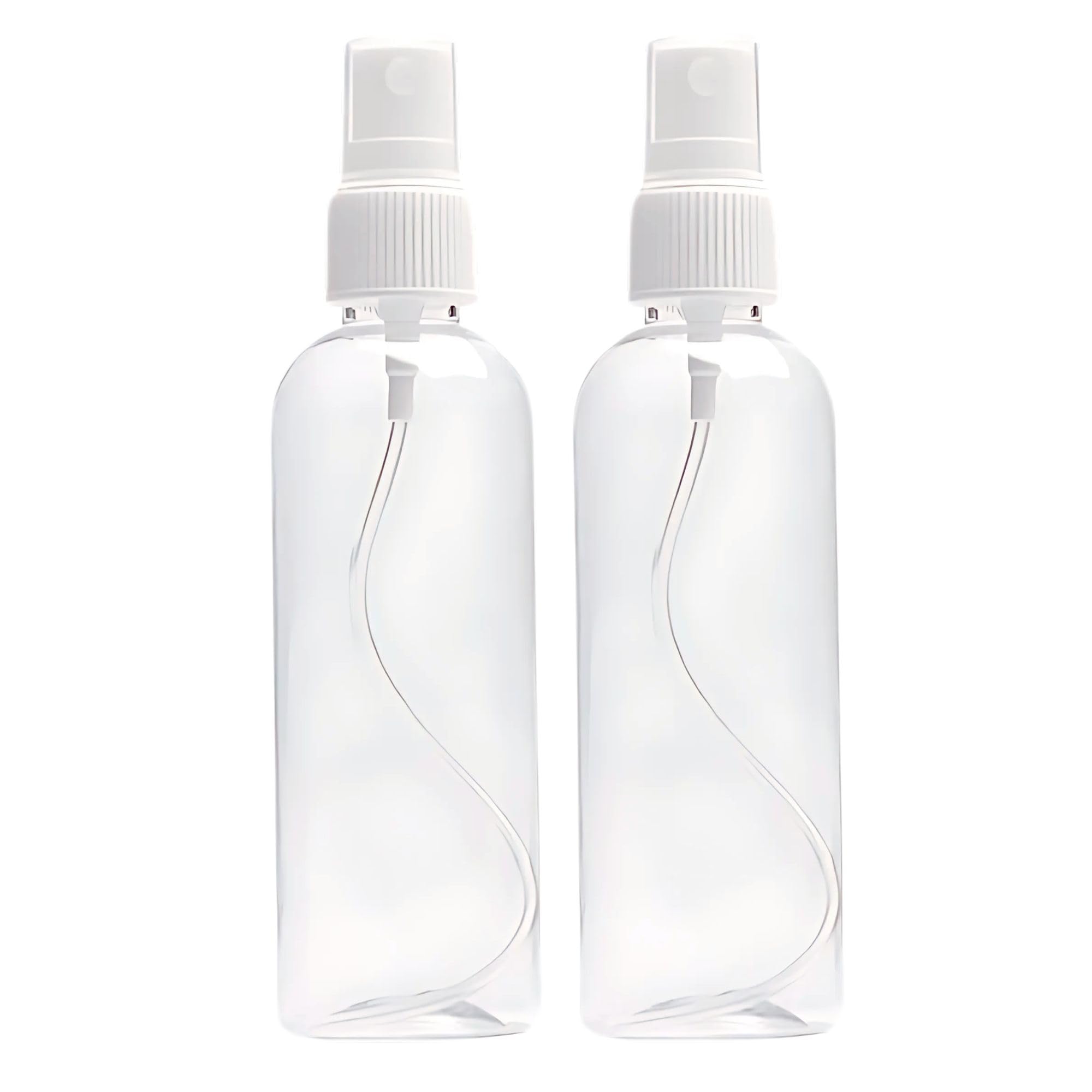 Hian 100ML Fine Mist Spray Bottle – Refillable, Leakproof & Ultra-Fine Atomizer for Travel, Beauty, Skincare, Makeup, Sanitizer & More – Portable & Transparent (WHITE, PACK OF 2)