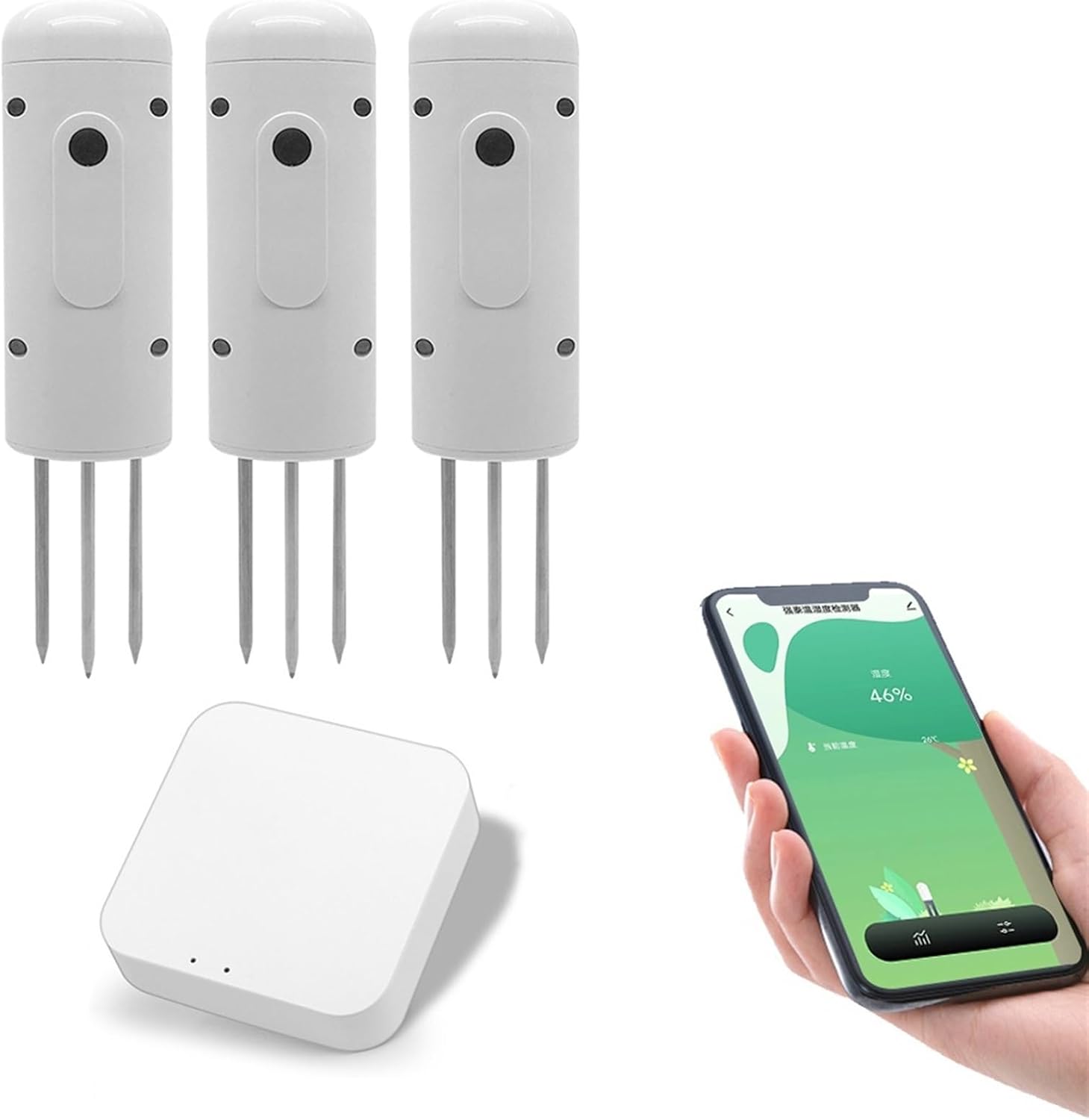 Soil Testing, Wireless Soil Moisture Meter Temperature Humidity Tester Plant Monitor Ip67 Waterproof Detector for Garden Planting (Moisture Tester)