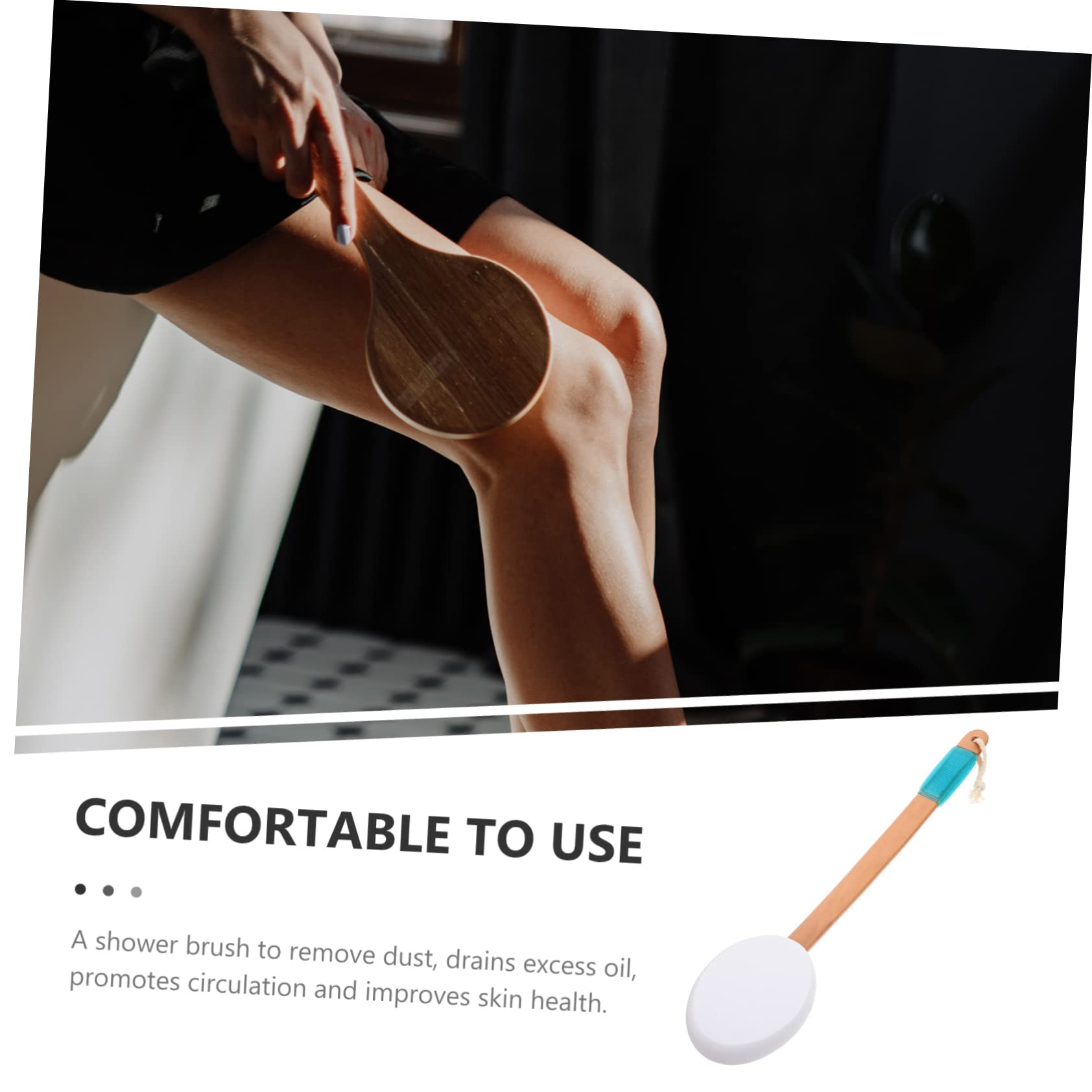 Healvian 4piezas Cepillo De Mango y Esponja Para Exfoliación De Espalda Aplicador De Protector Solar Multifuncional Para Baño y Cuidado Personal