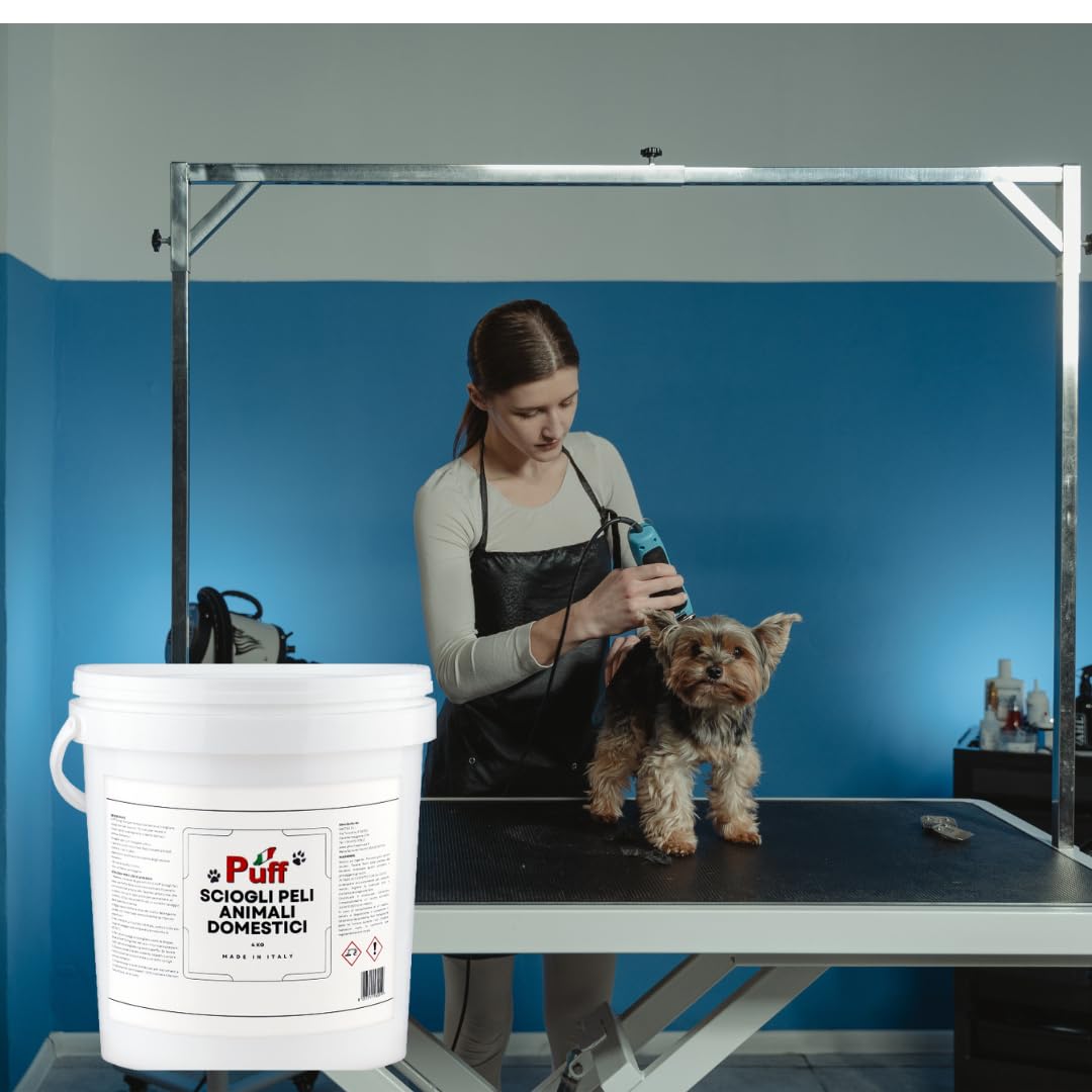 Puff Additivo Lavatrice Sciogli Peli Professionale per Animali 4kg per Grandi Quantità di Peli - Scioglie Peli di Cane, Gatto e Cavallo - Ecologico e Dermatologicamente Testato, Igienizza a 70°C