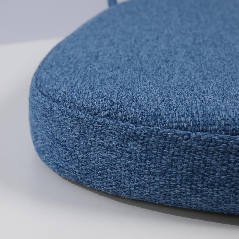 BLISENCHY Memory Foam Chair Cushion with Ties - Non-Slip Dining Chair Pad, Comfortable Kitchen and Dining Room Seat Cushion with Machine Washable Cover (Prussia Blue)