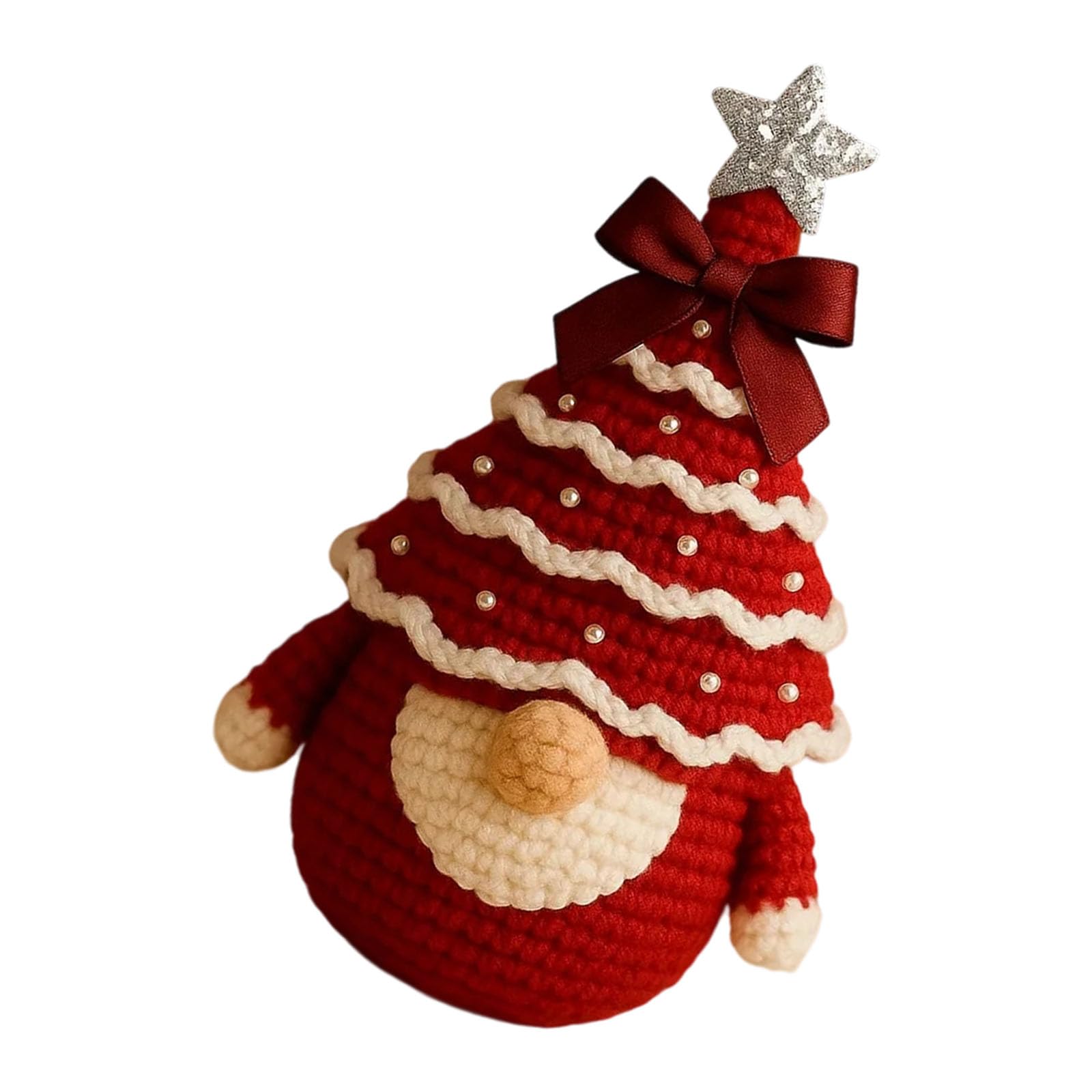 KAQNTUD Handmade Cotton Christmas Gnomes Crochet Festive Home Office Decoration and Holiday Project Handmade Christmas Gnome Decoration Set