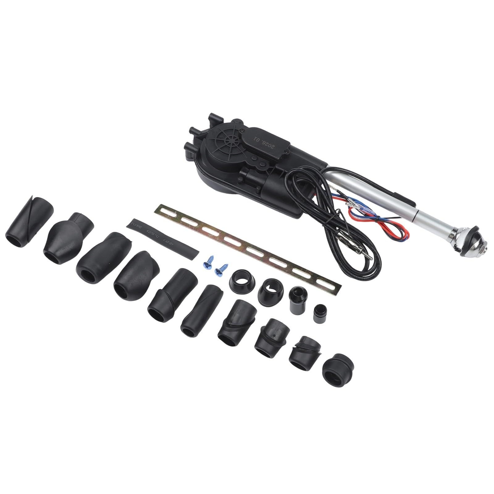 Kit de repuesto de antena de alimentación automática para Mercedes para Benz W140 W126 W124 W201, 75 cm, mástil de 5 secciones, antena eléctrica AM/FM con cable de 120 cm, compatible con modelos S