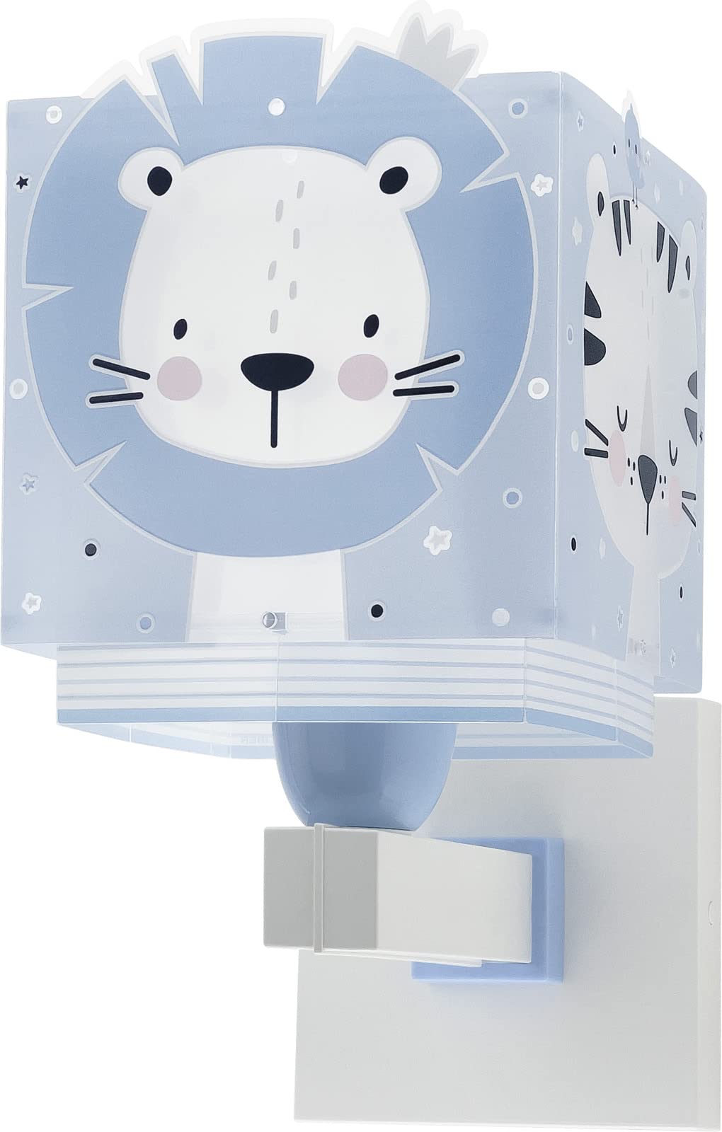 Dalber Lámpara Aplique Infantil De Pared Baby Jungle Jungla Oso León Tigre Conejo Azul, 63119T, E27
